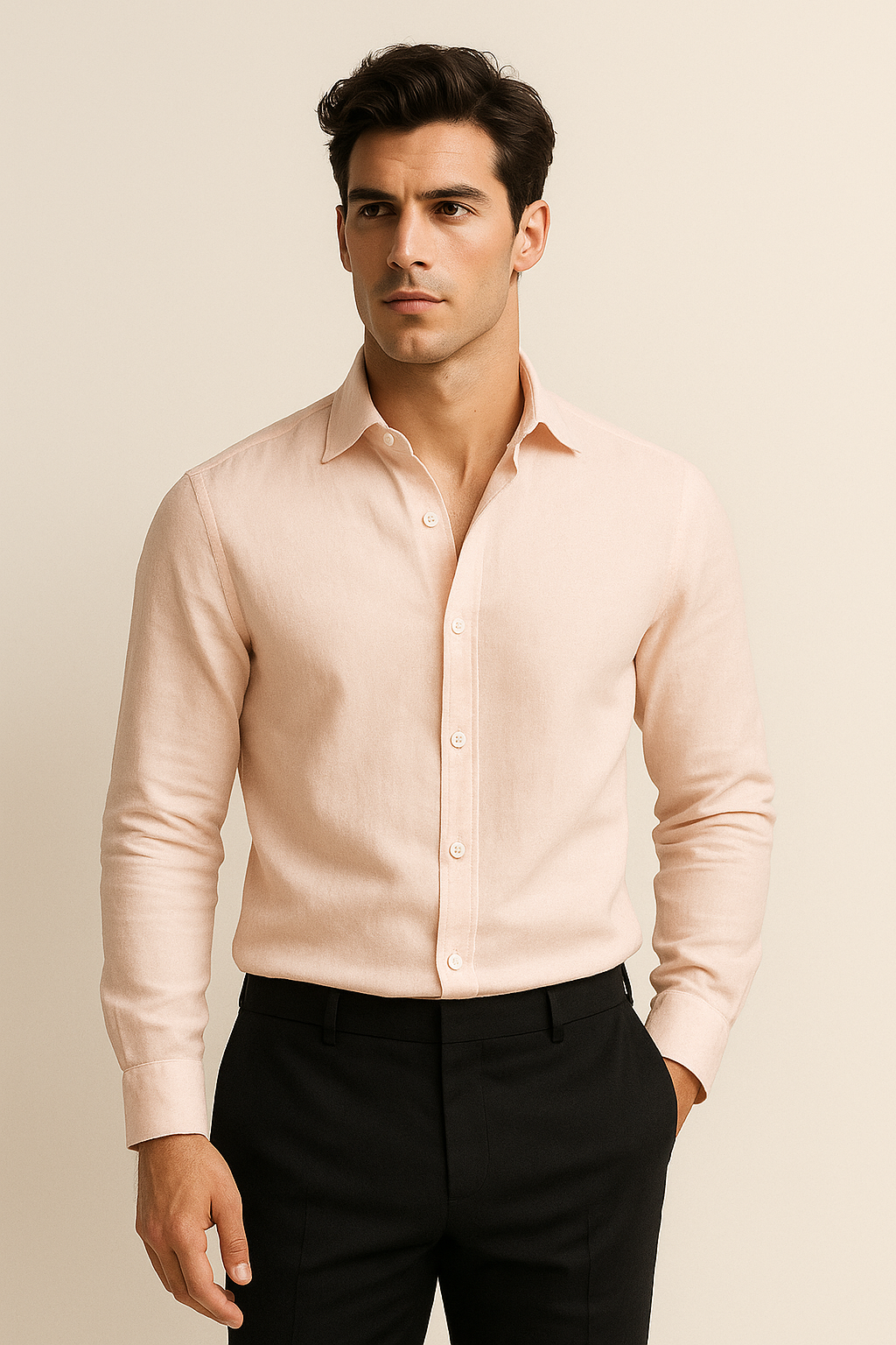 Capri Linen Shirt Salmon