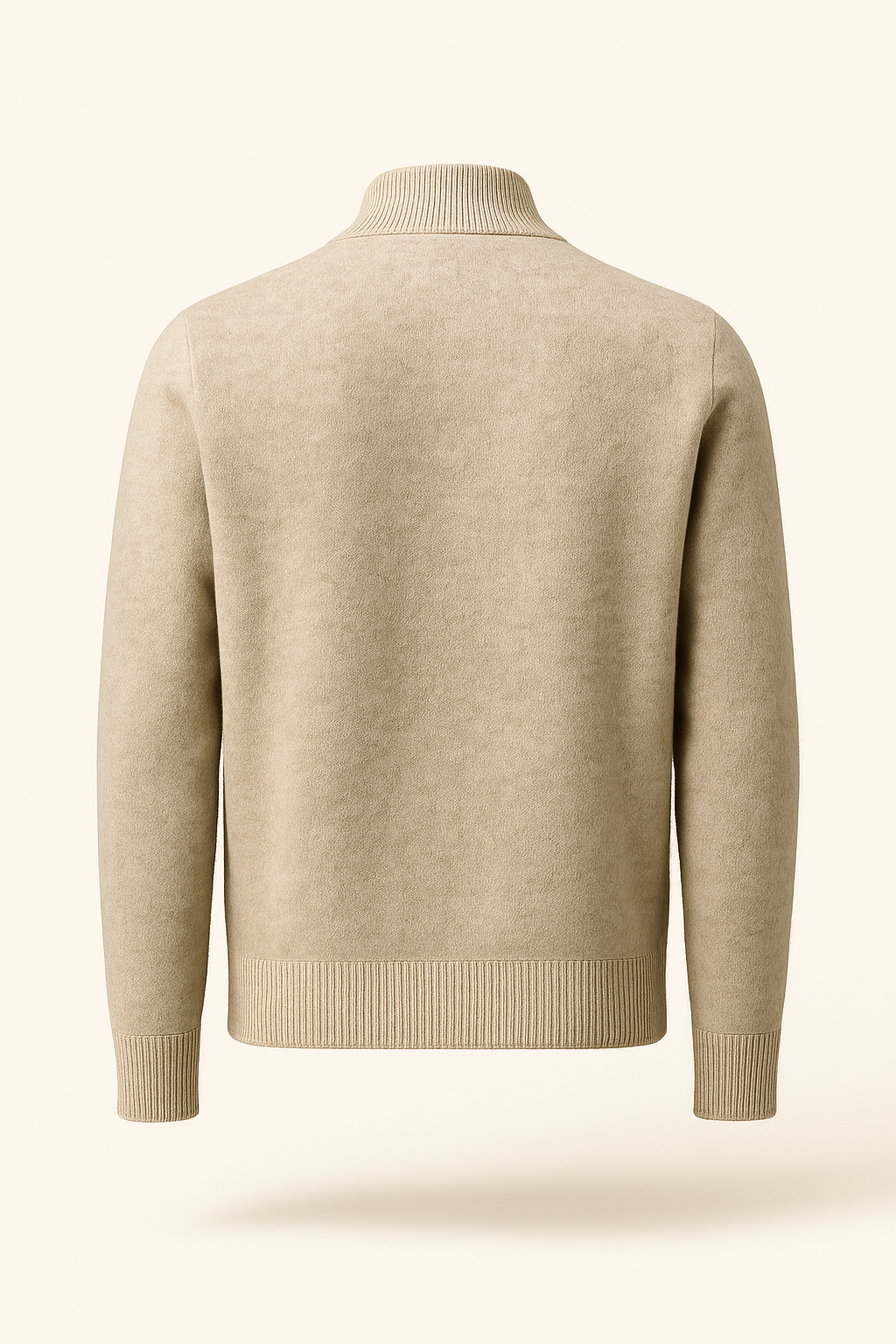 Lorenzi Cashmere Zip Knit Beige