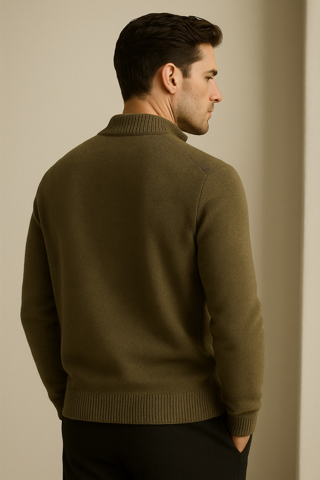 Lorenzi Cashmere Cardigan Olive