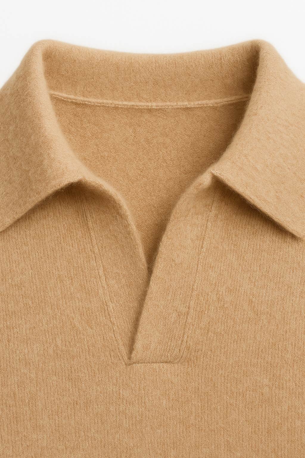 Marencio Cashmere Polo Knit Light Brown