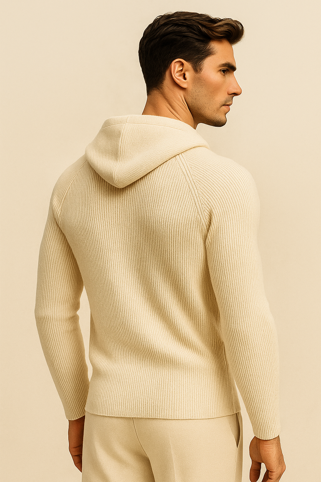 Amalfi Merino Hooded Sweater Beige