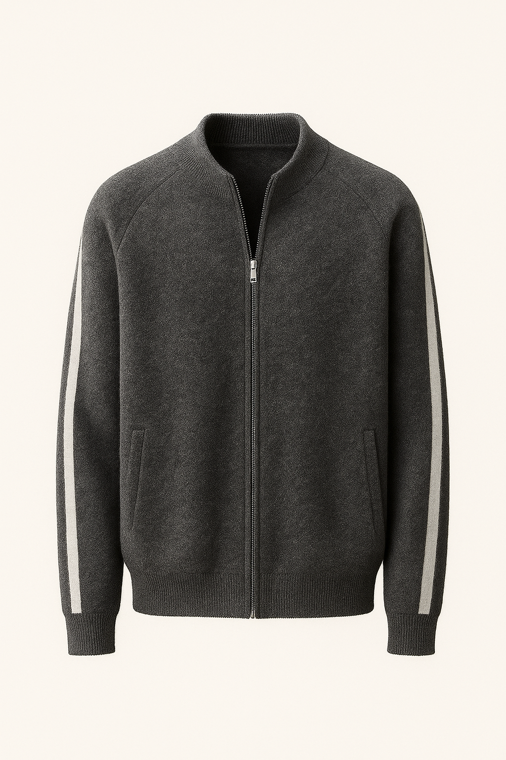 Lorenti Cashmere Zip Knit Dark Grey