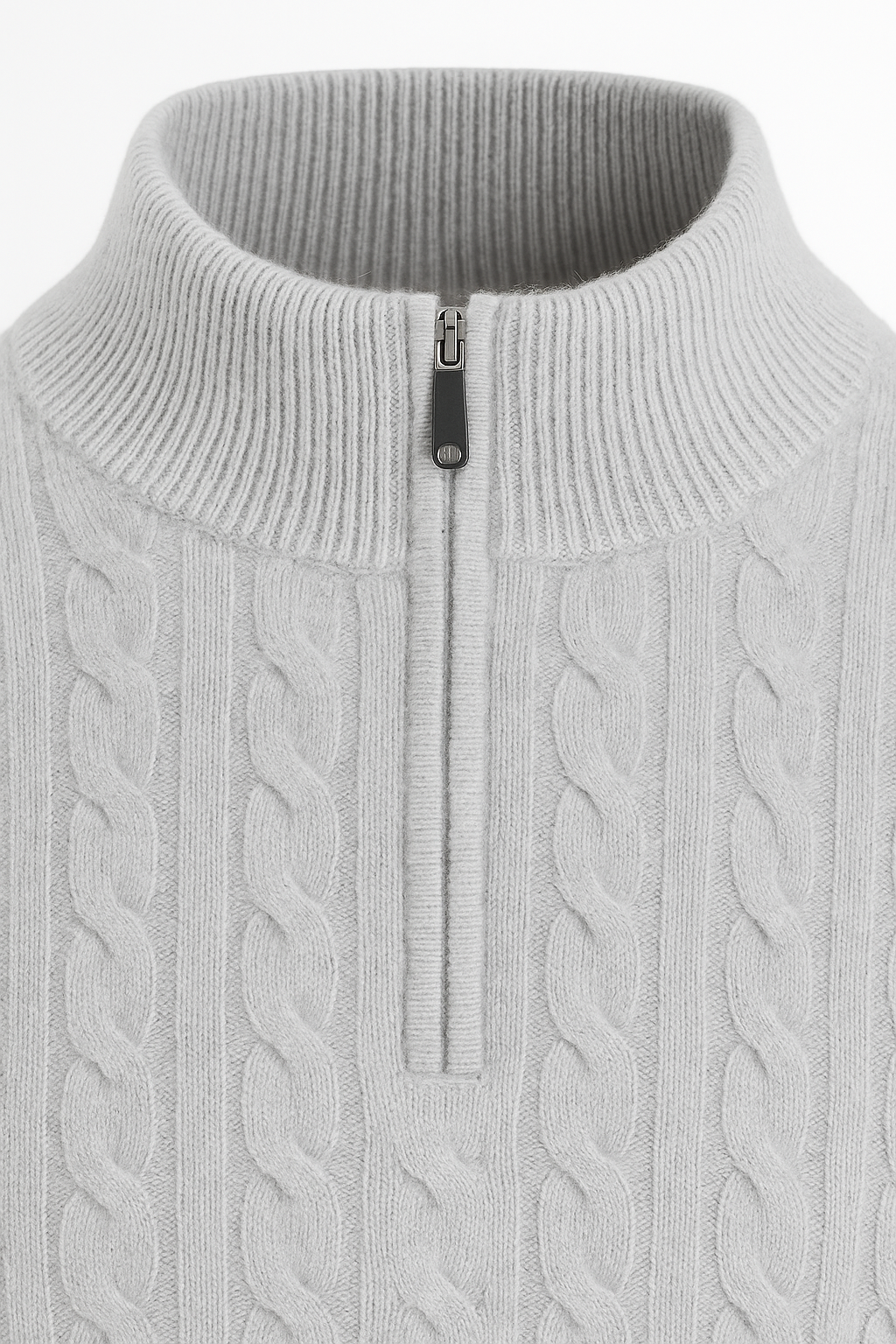 Lerano Cashmere Half-Zip Knit Grey