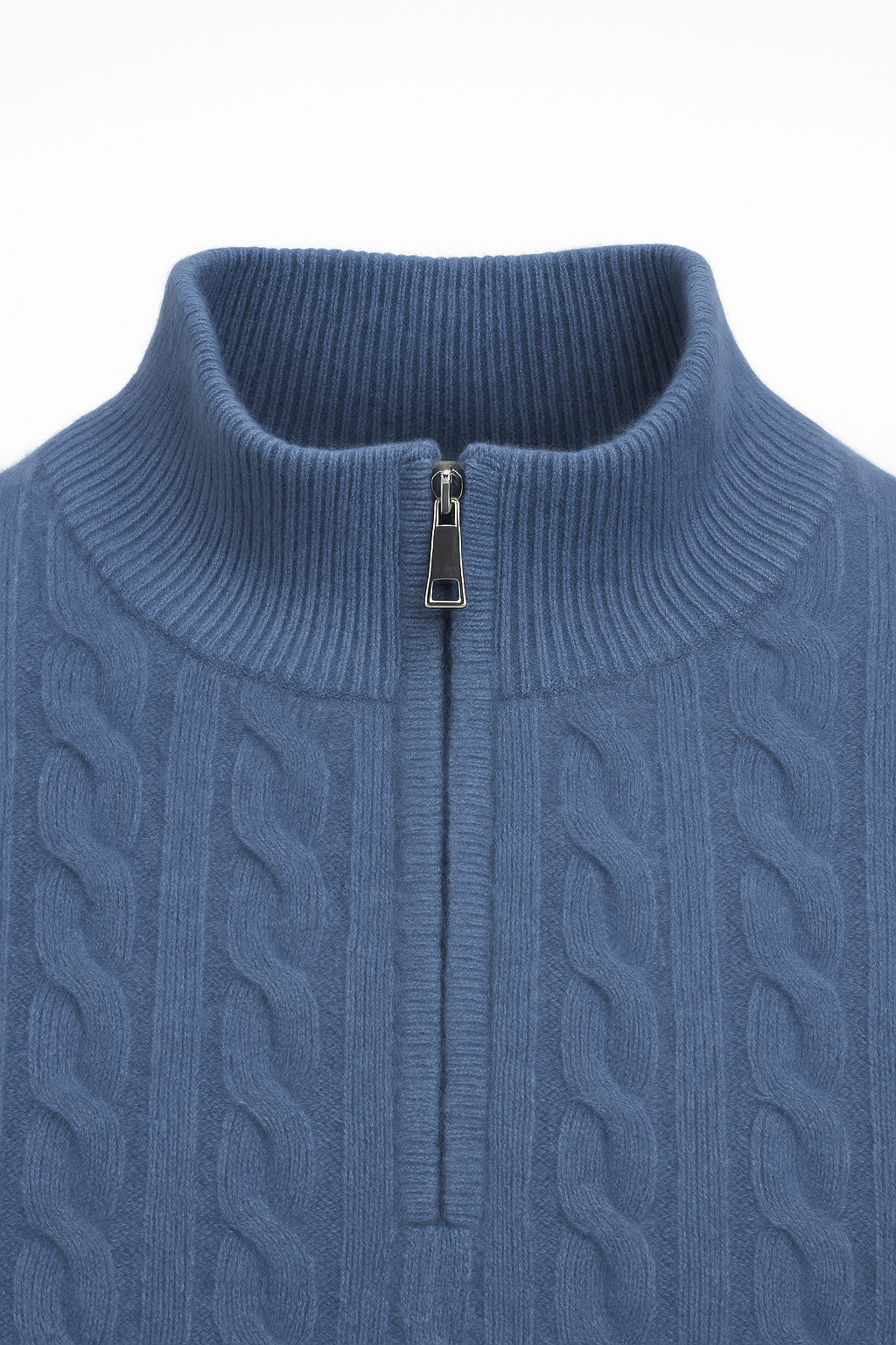 Lerano Cashmere Half-Zip Knit Blue