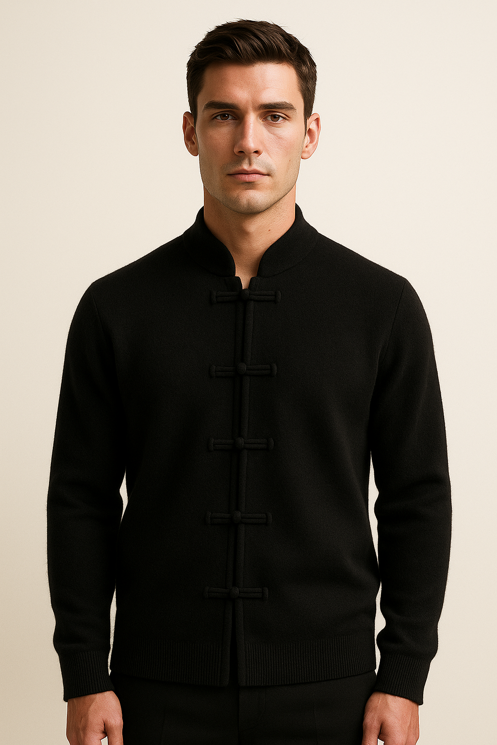 Lunaro Mandarin Wool Black