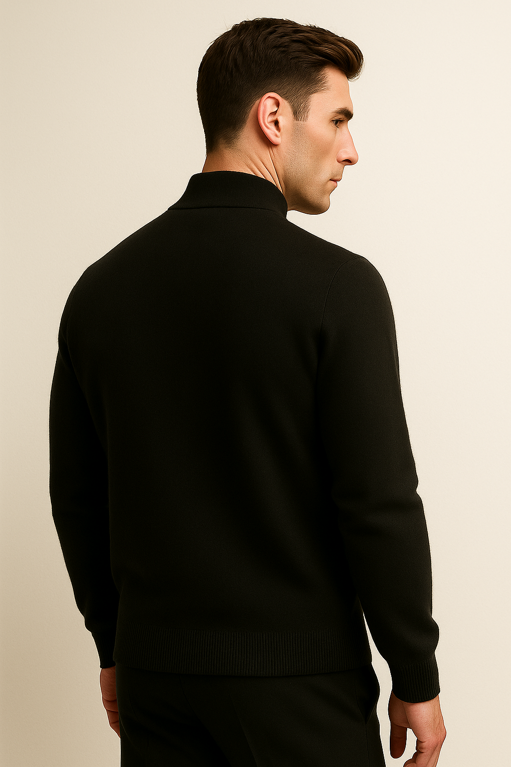 Lunaro Mandarin Wool Black