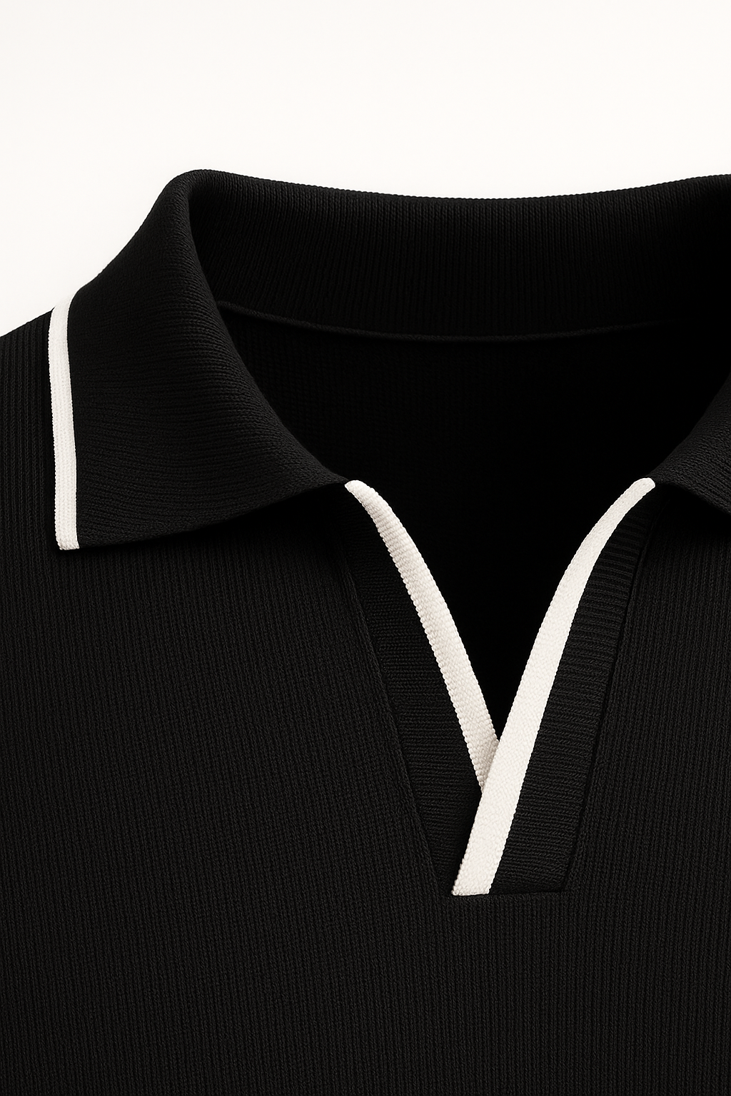 Rivoro Knitted Polo Black