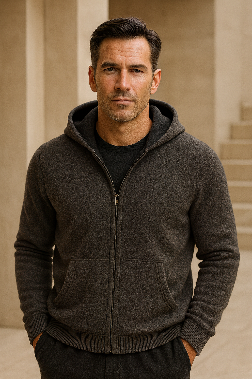 Novaro Hooded Zip Knit