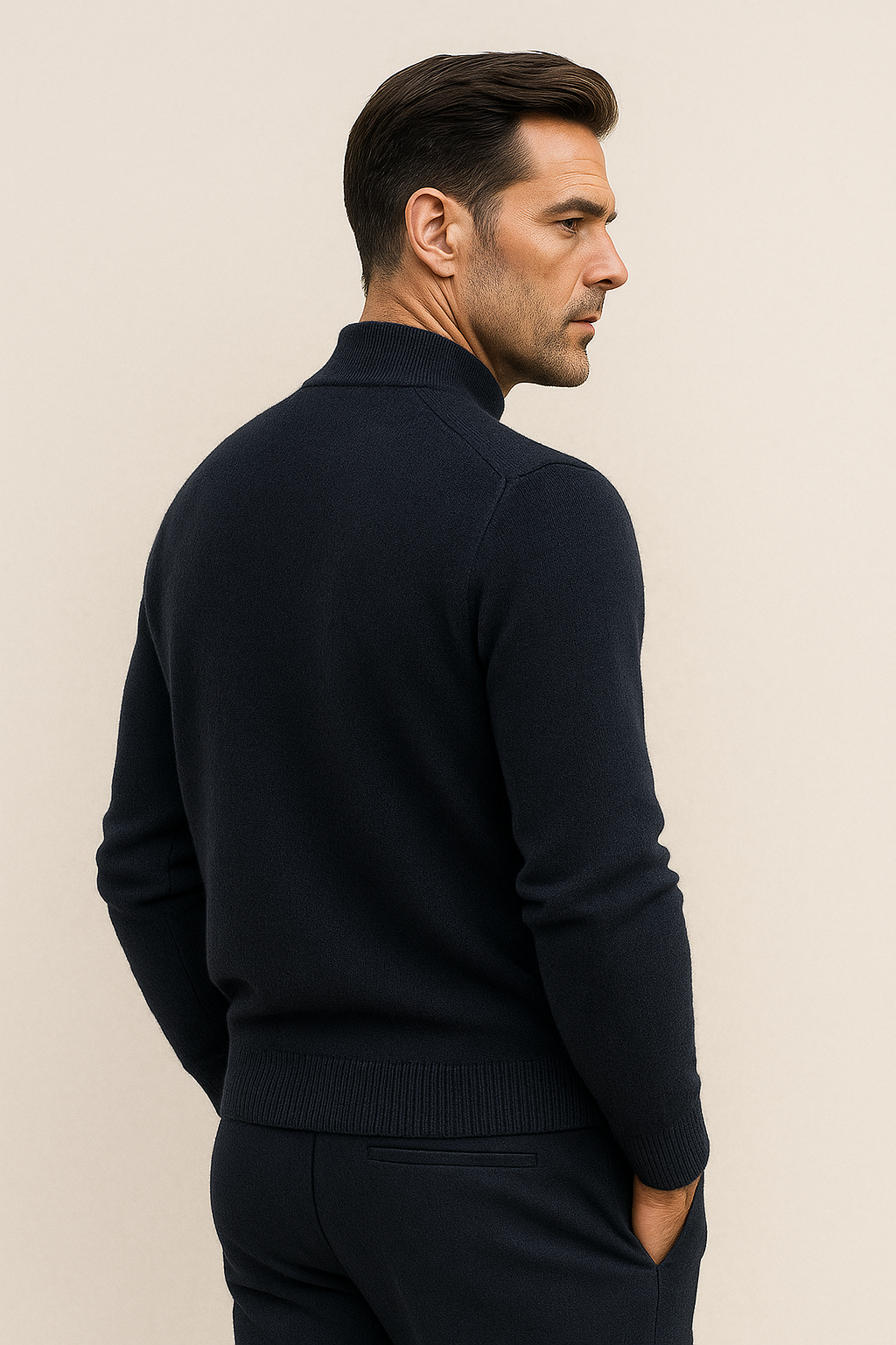 Vantori Mock Neck Knit Navy