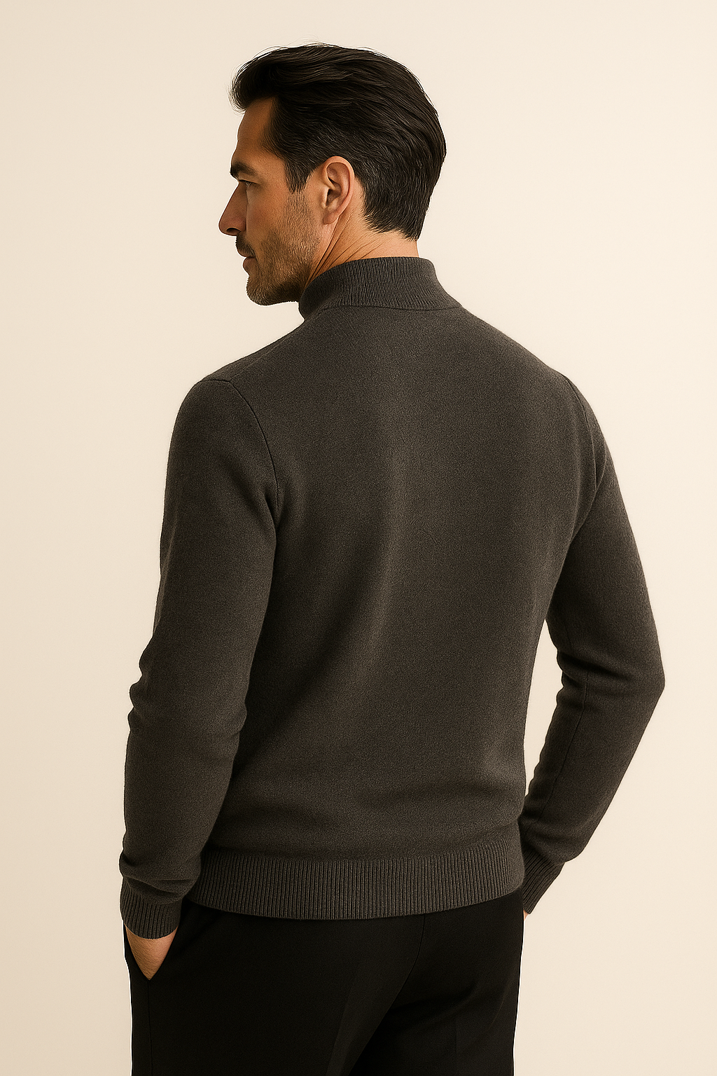 Vantori Mock Neck Knit Dark Grey