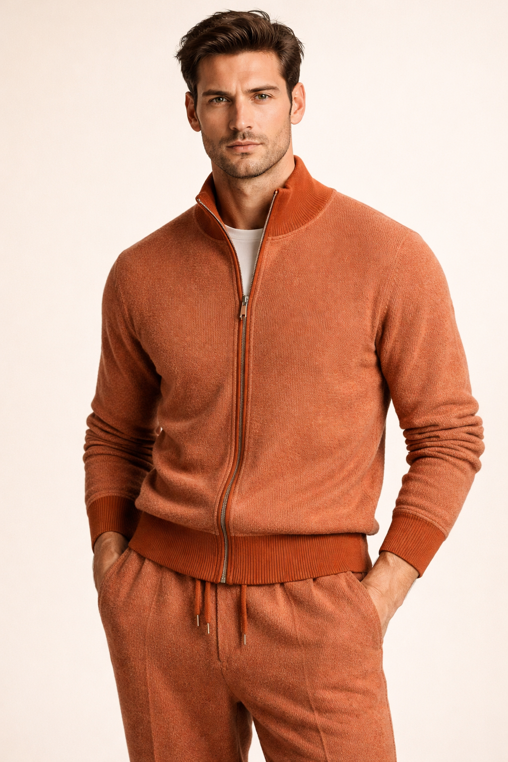 Nico Wool Zip Set Orange