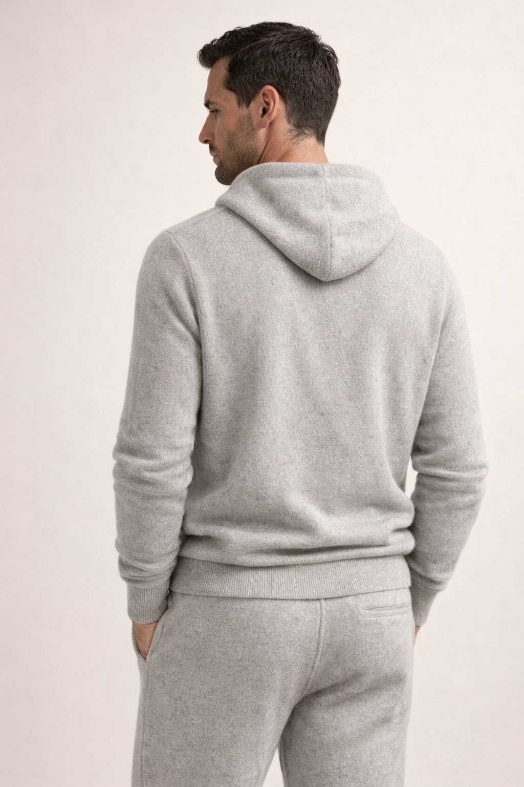 Federico Knit Hooded Set Grey