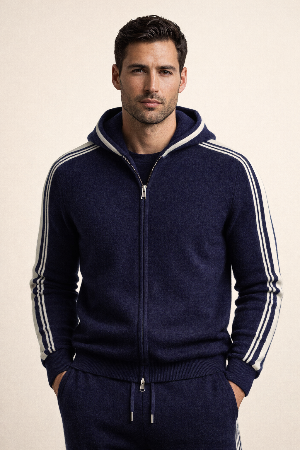 Giancarlo Hooded Zip Set Navy