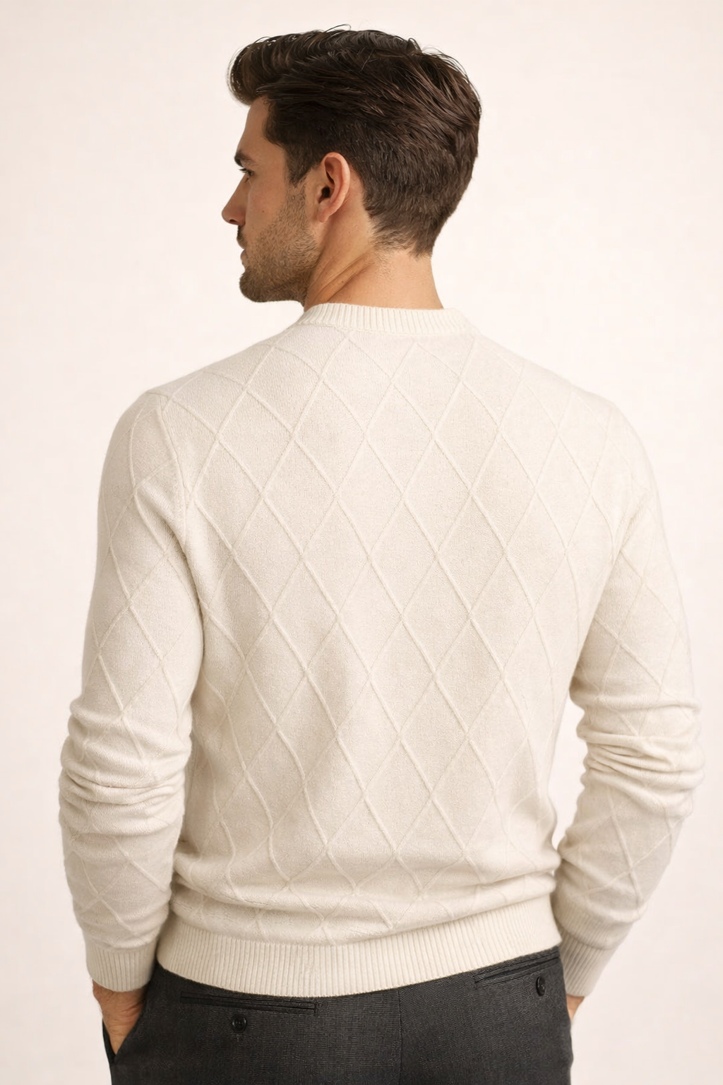 Cesare Knit Crewneck Sweater Beige