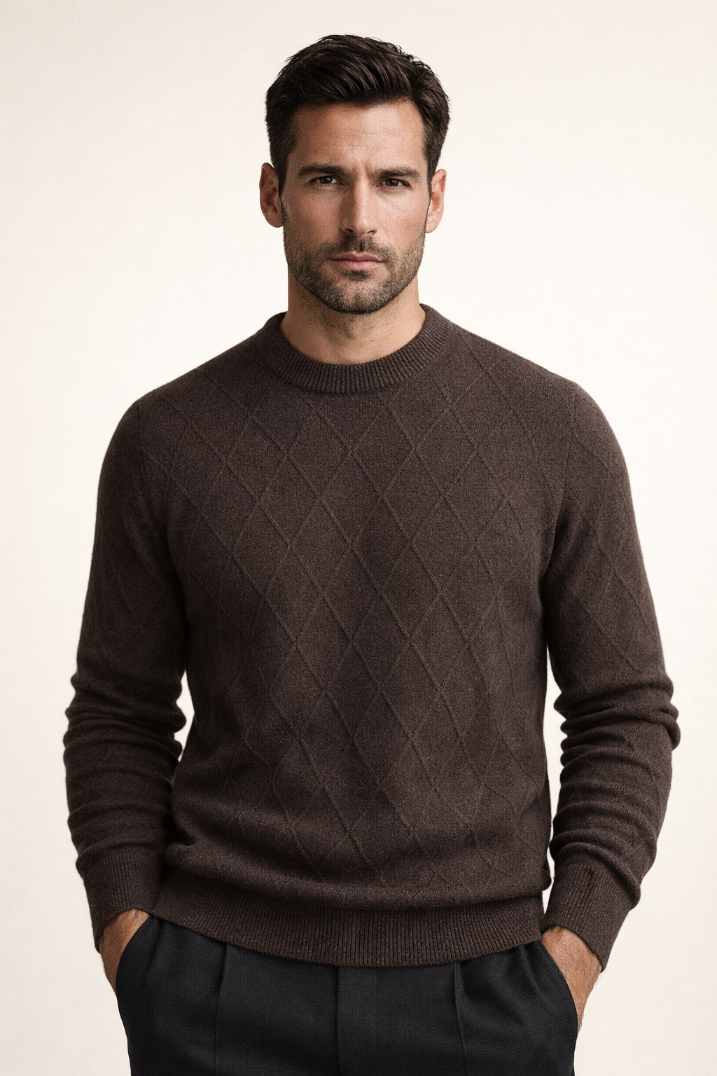 Cesare Knit Crewneck Sweater Mocha