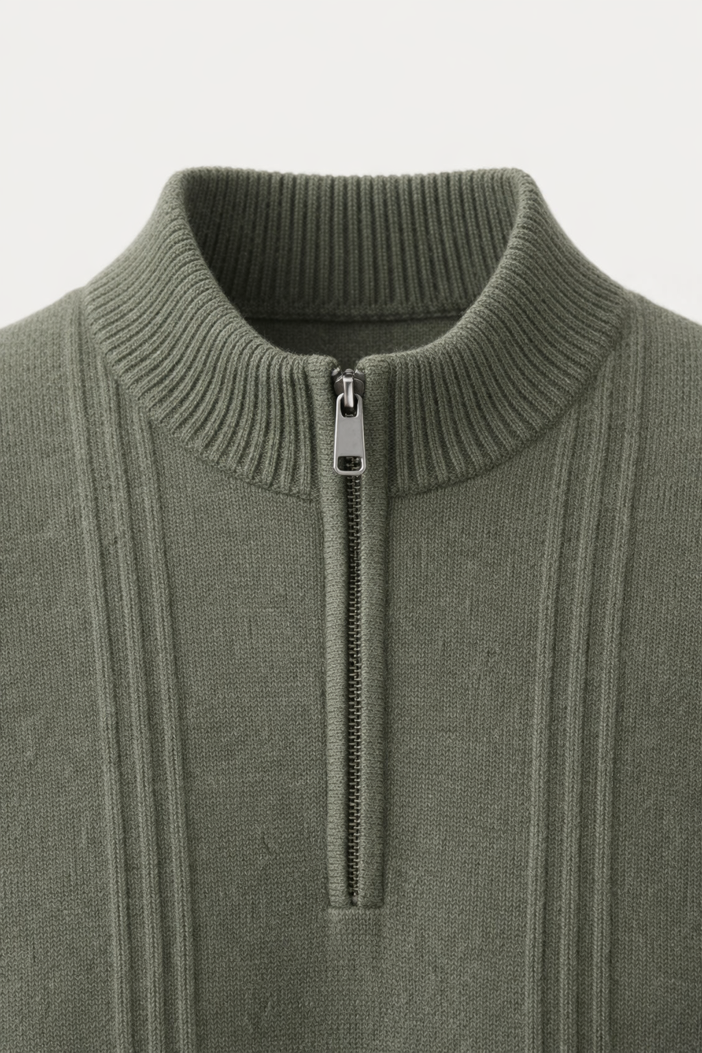 Teo Cashmere Half-Zip Knit Green