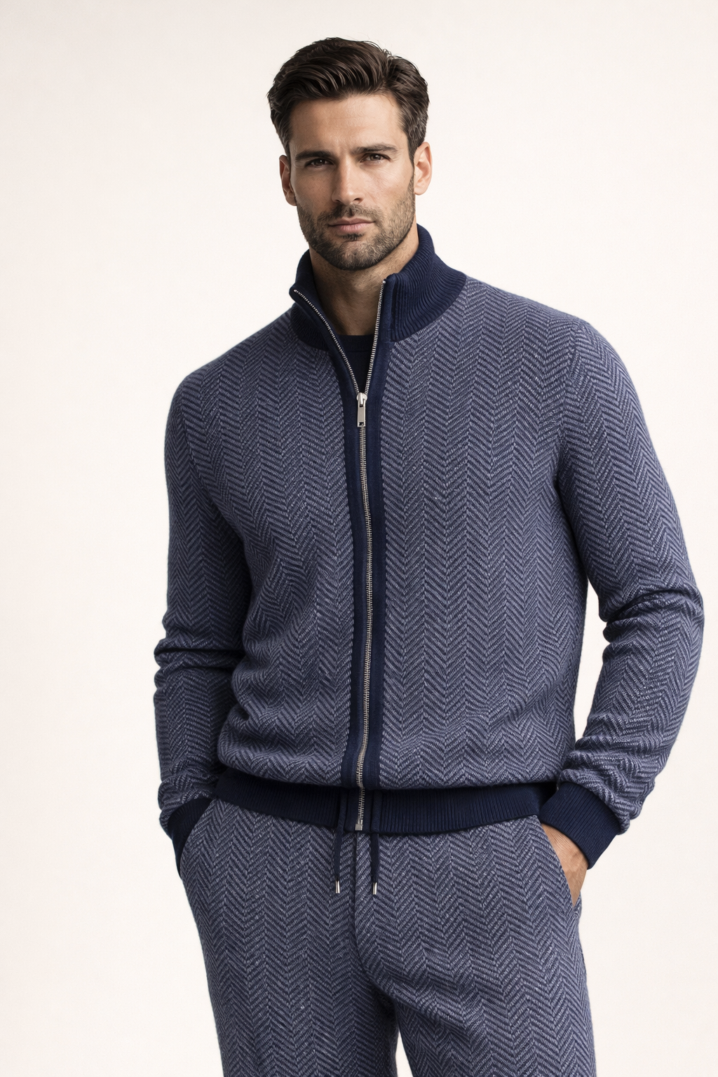 Nico Wool Zip Set Navy