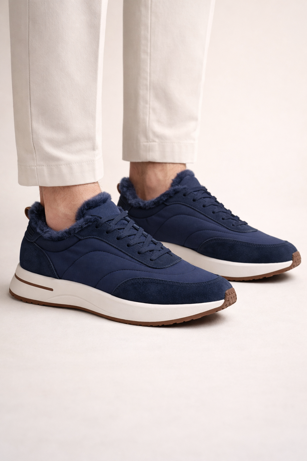 Rivaro Fur-Lined Sneaker Navy