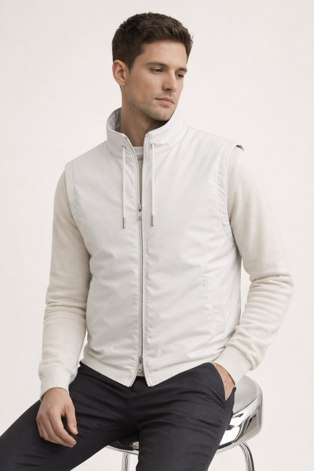 Leonis Reversible Vest Ivory