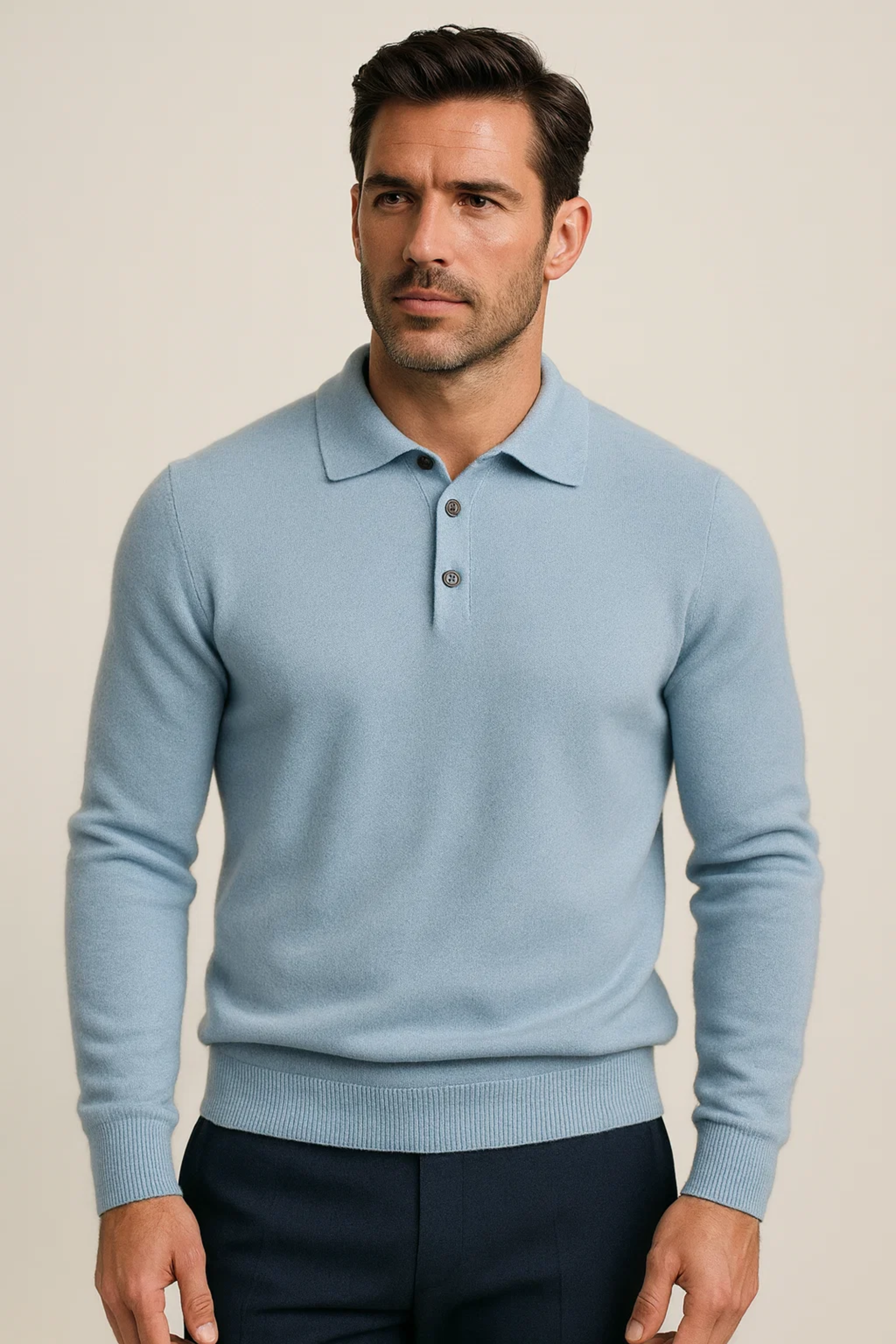 Vittorio Polo Knit Light Blue