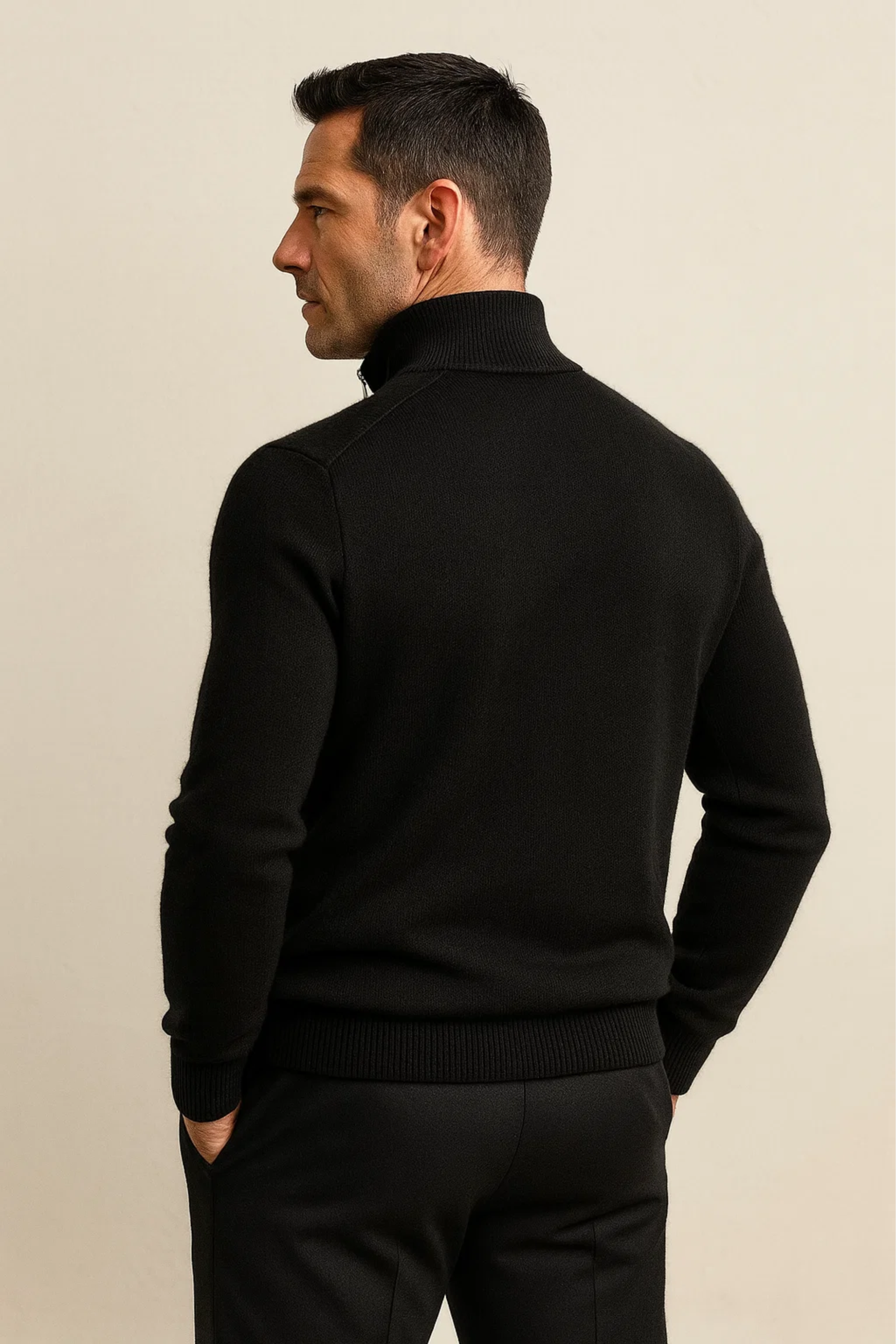 Enrico Half Zip Black