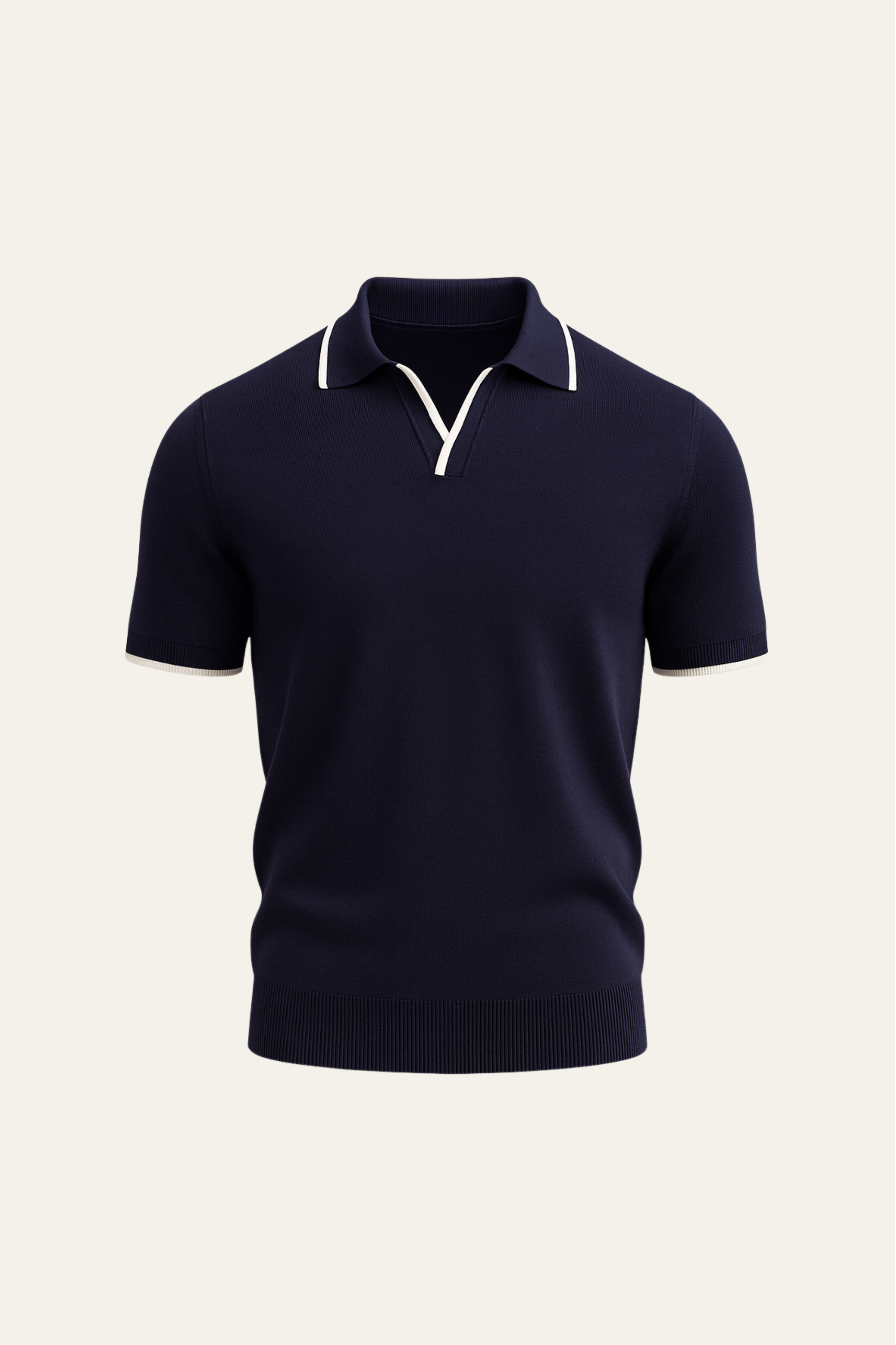 Rivoro Knitted Polo Navy
