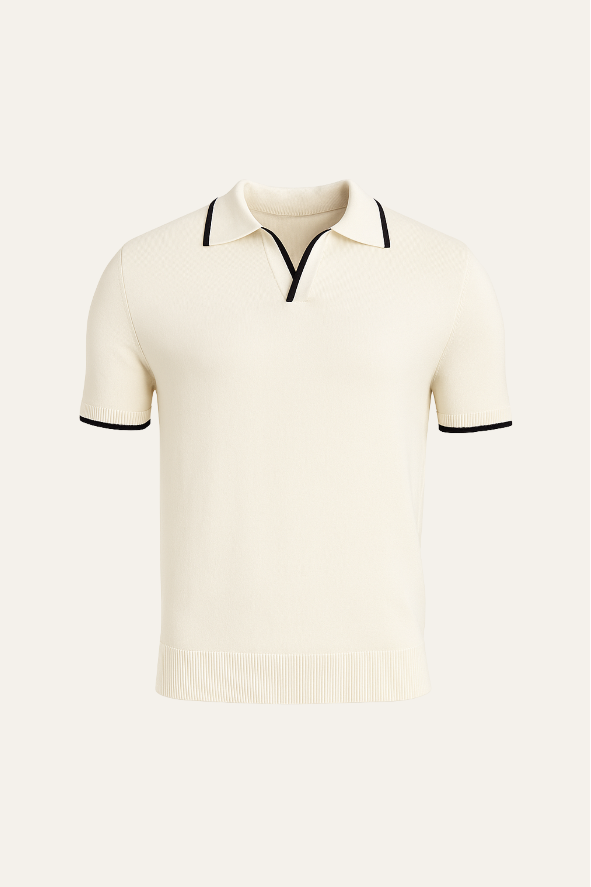 Rivoro Knitted Polo Ivory