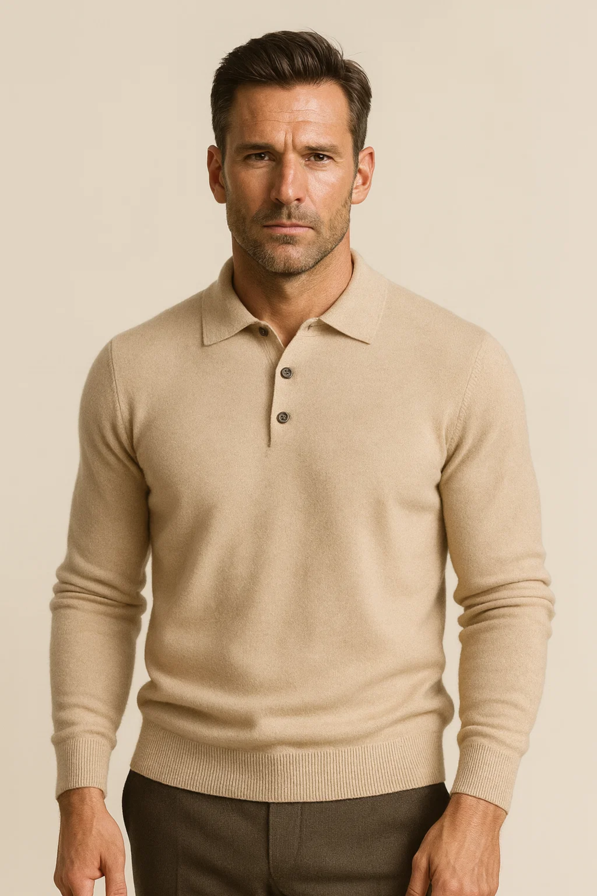 Vittorio Polo Knit Beige