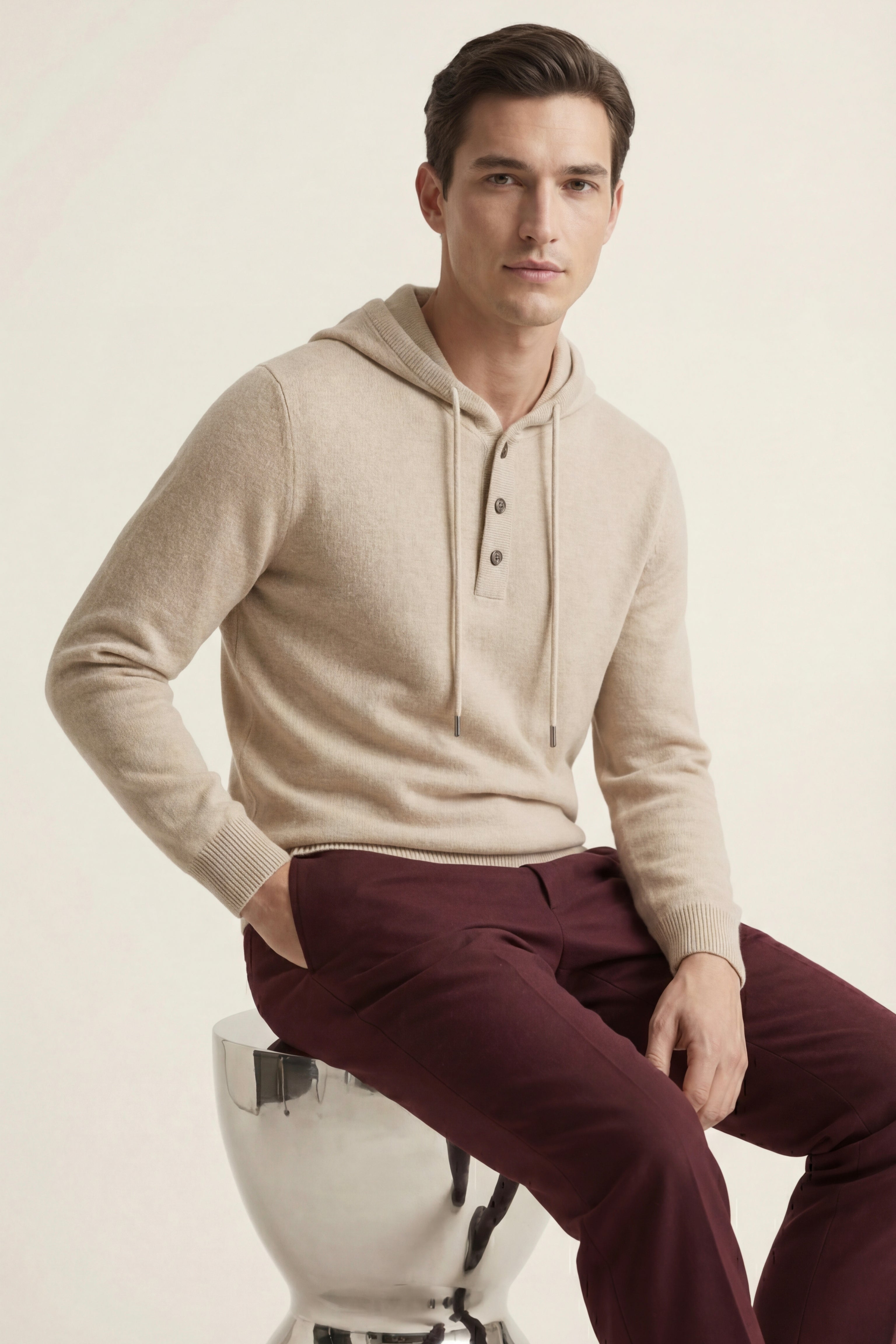 Taviano Hooded Knit Beige