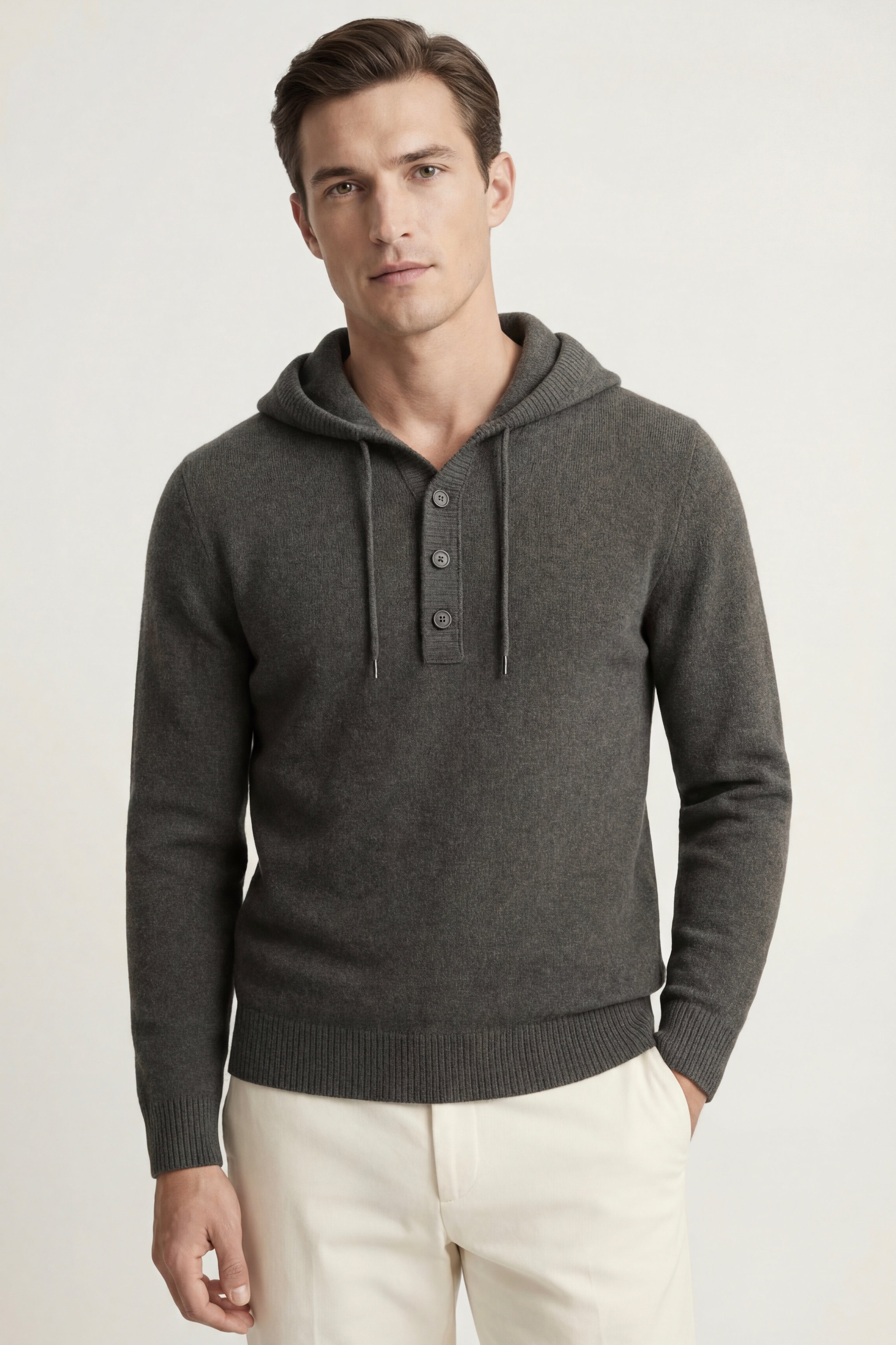 Taviano Hooded Knit Dark Grey