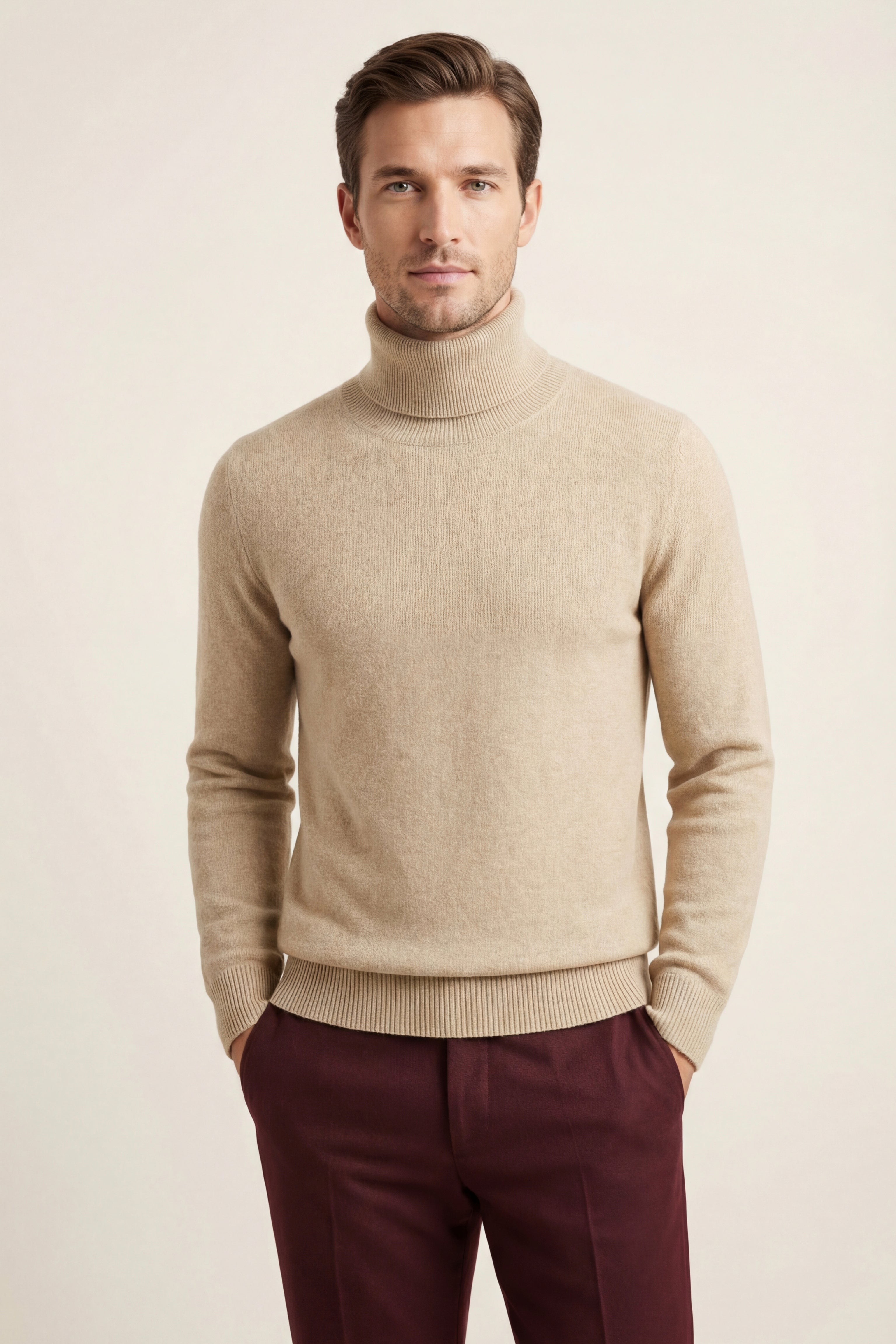 Avenzo Cashmere Turtleneck Beige