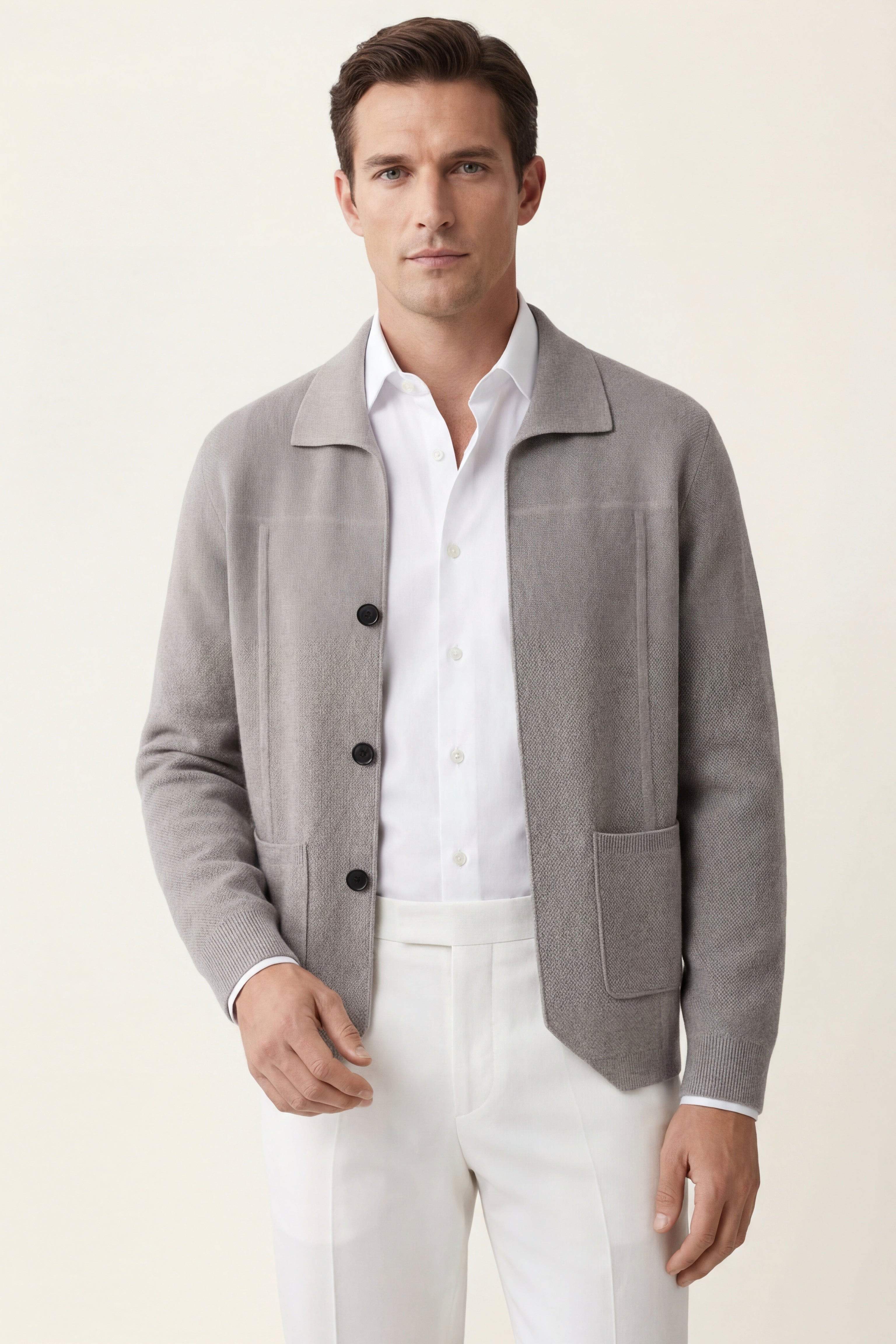 Valero Cashmere Cardigan Grey