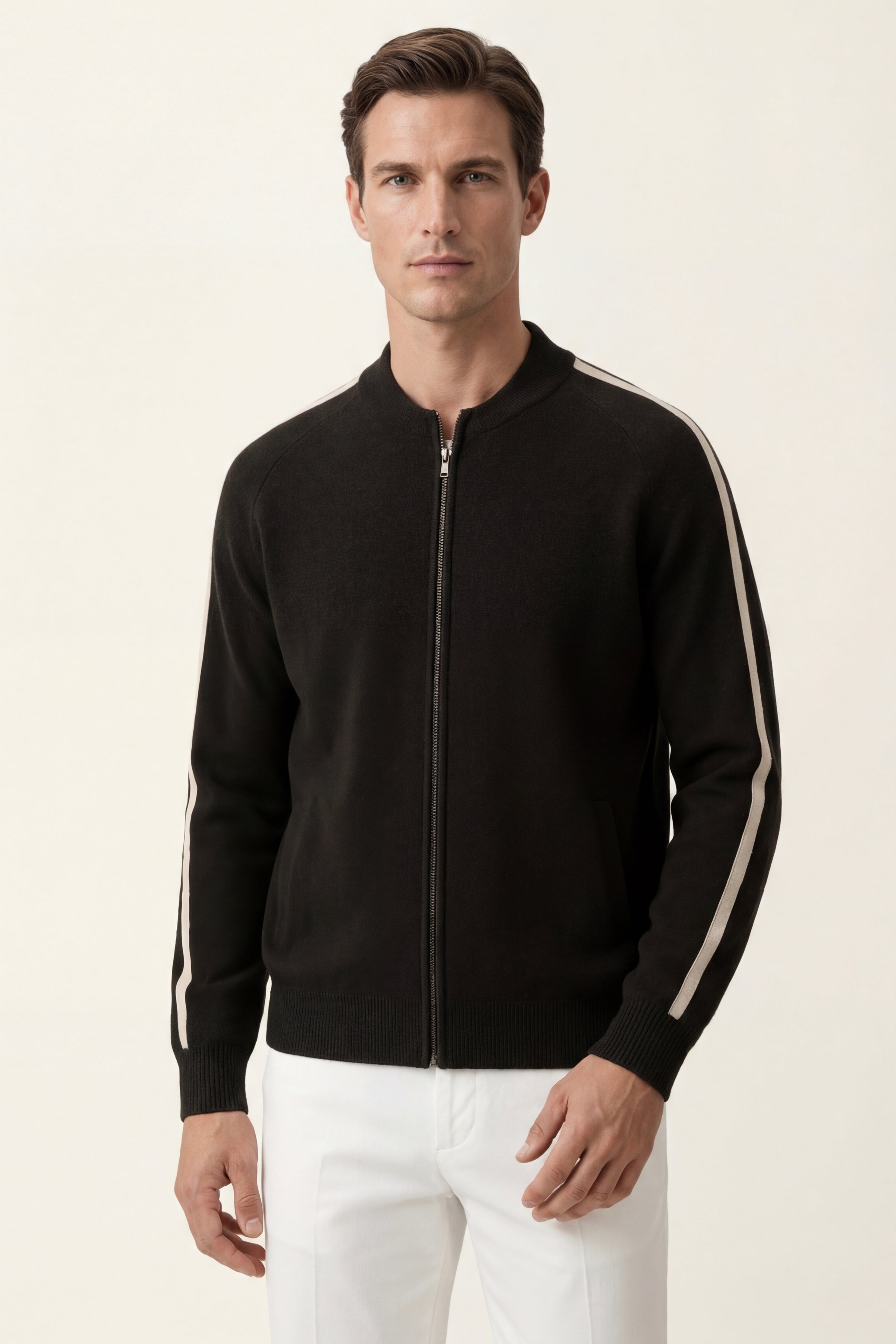 Lorenti Cashmere Zip Knit Black