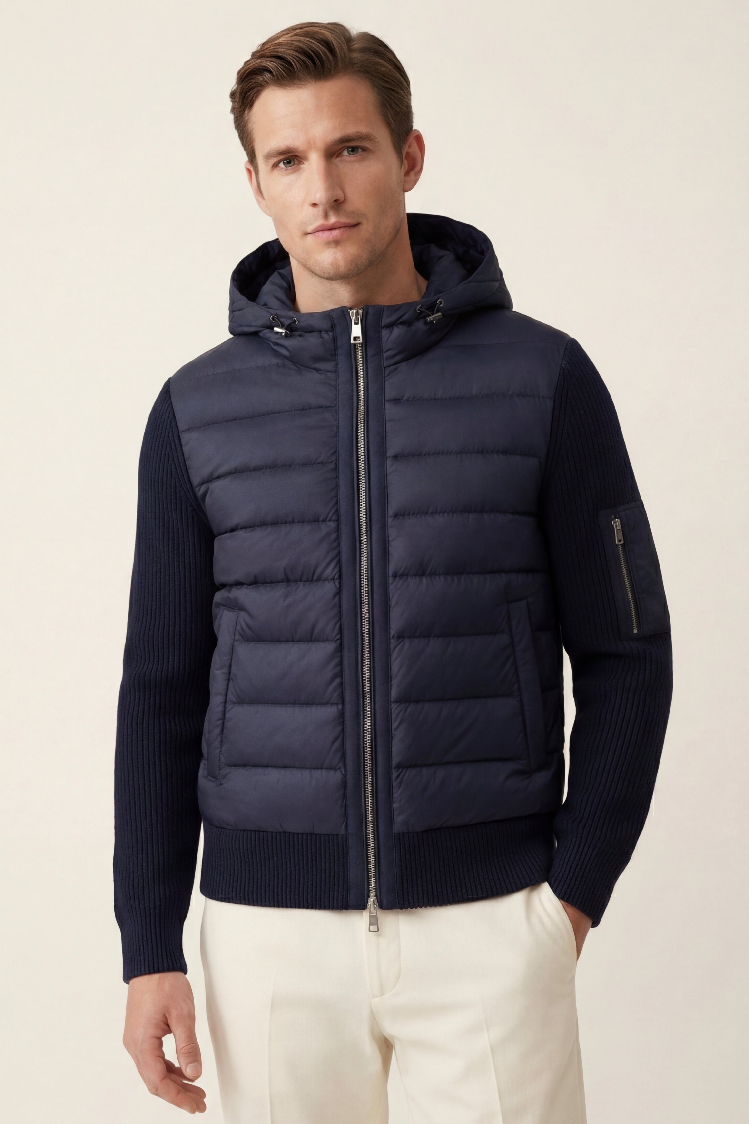 Valmero Hybrid Zip Jacket Navy
