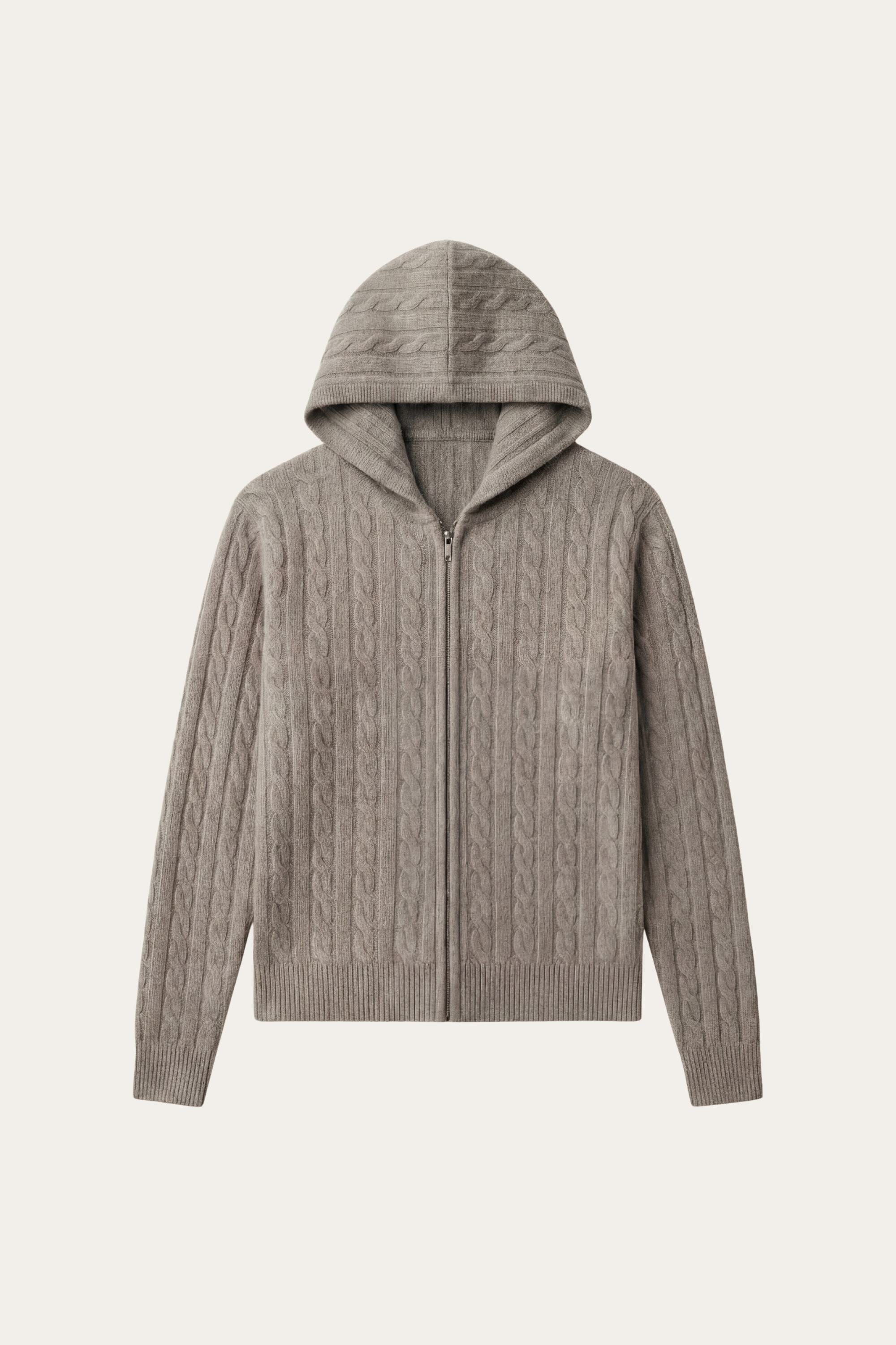 Talieri Hooded Cable Knit Grey