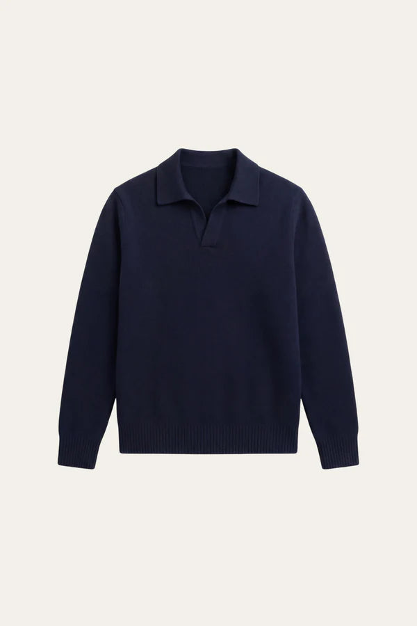 Marencio Cashmere Polo Knit Navy