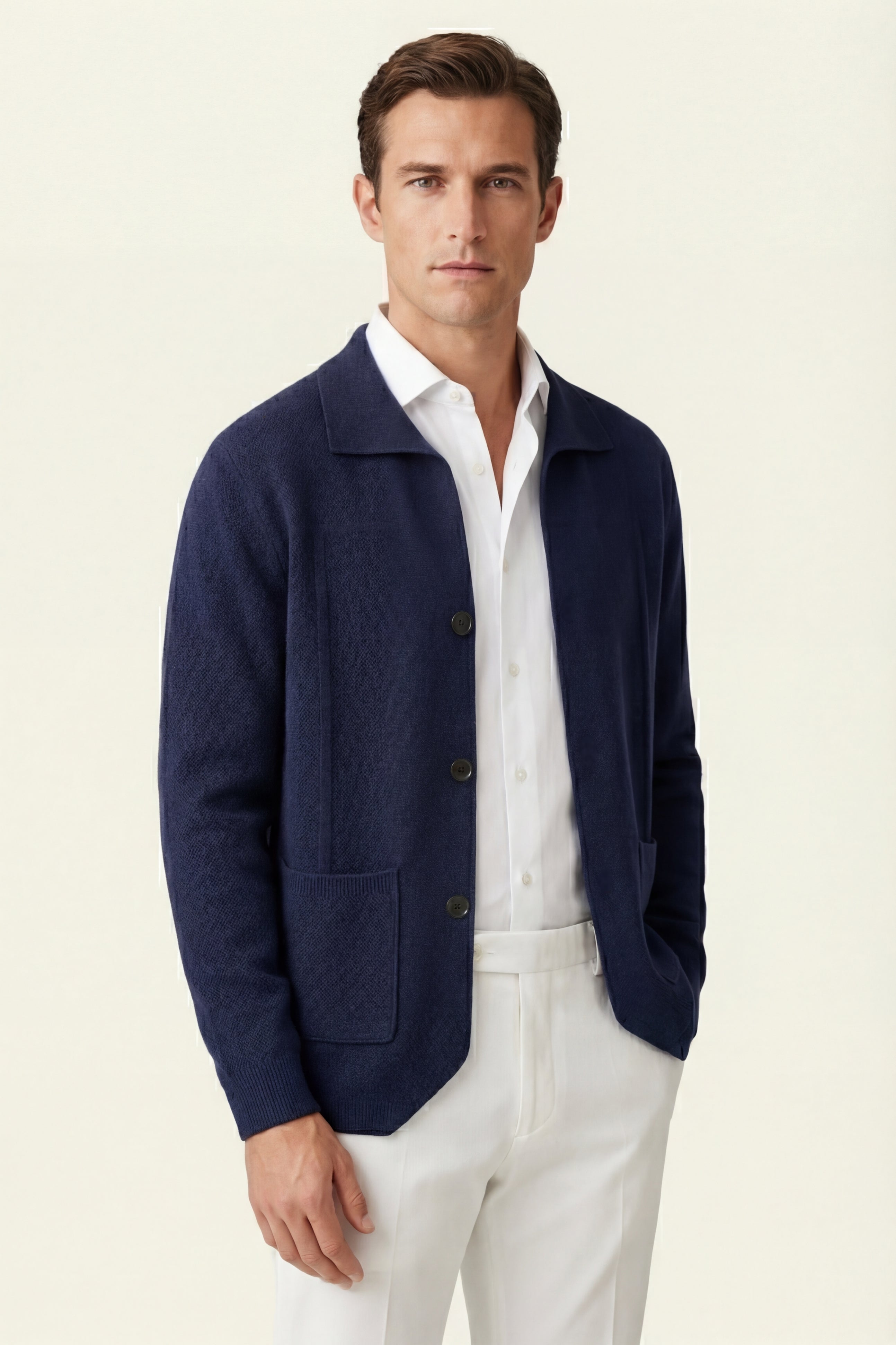 Valero Cashmere Cardigan Navy