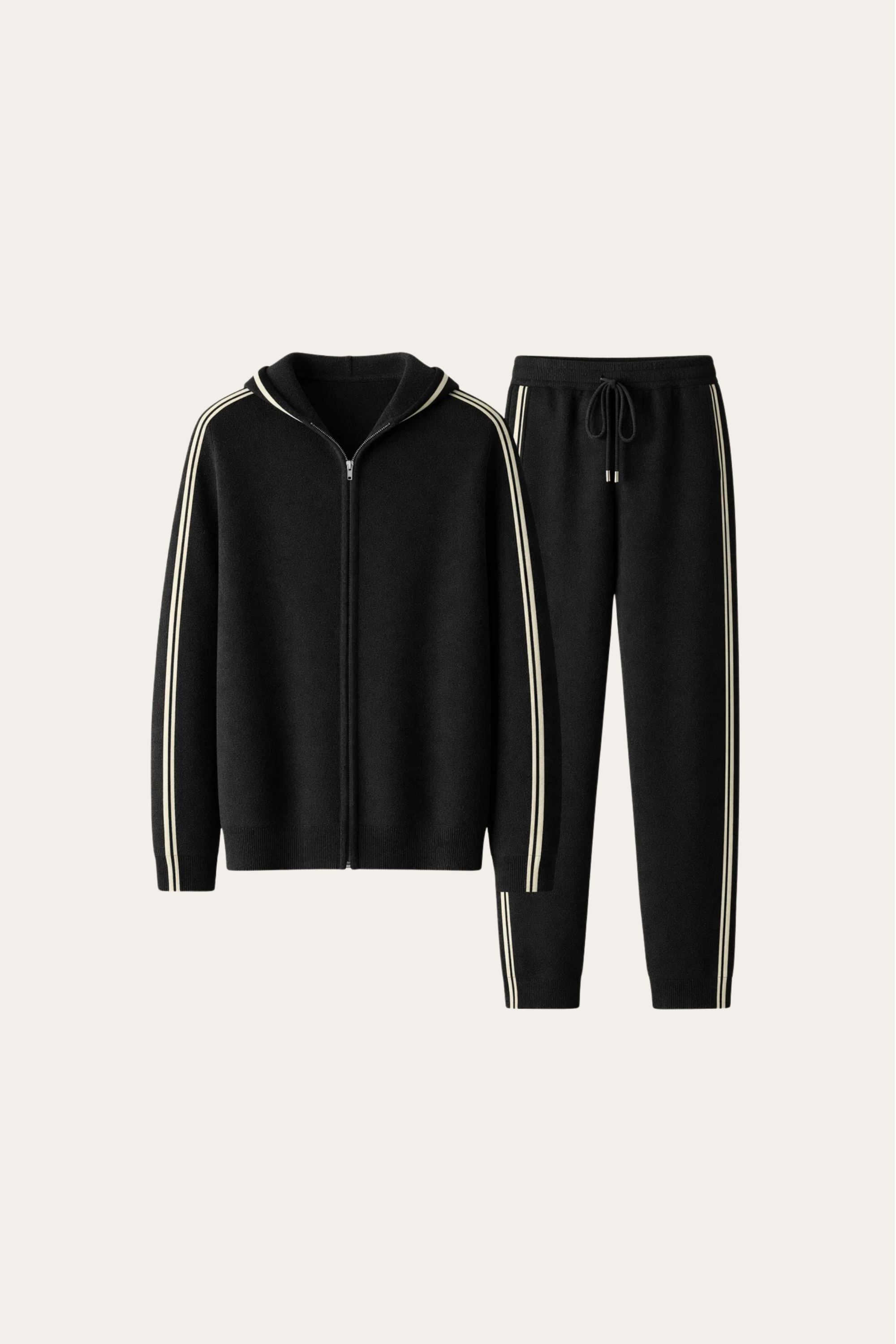 Giancarlo Hooded Zip Set Black