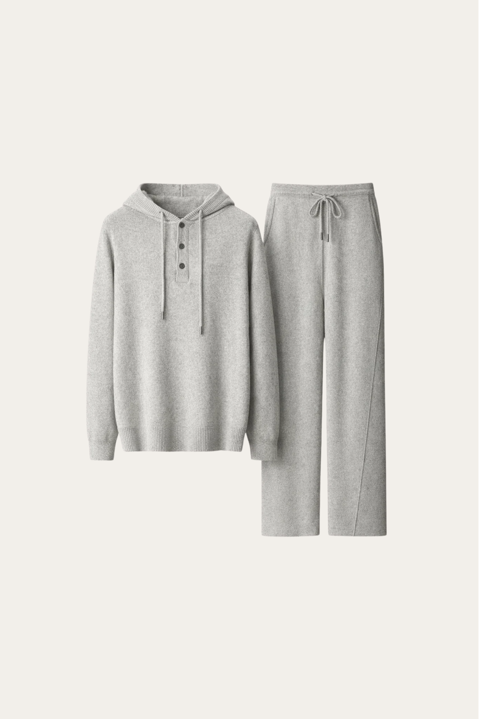 Federico Knit Hooded Set Grey