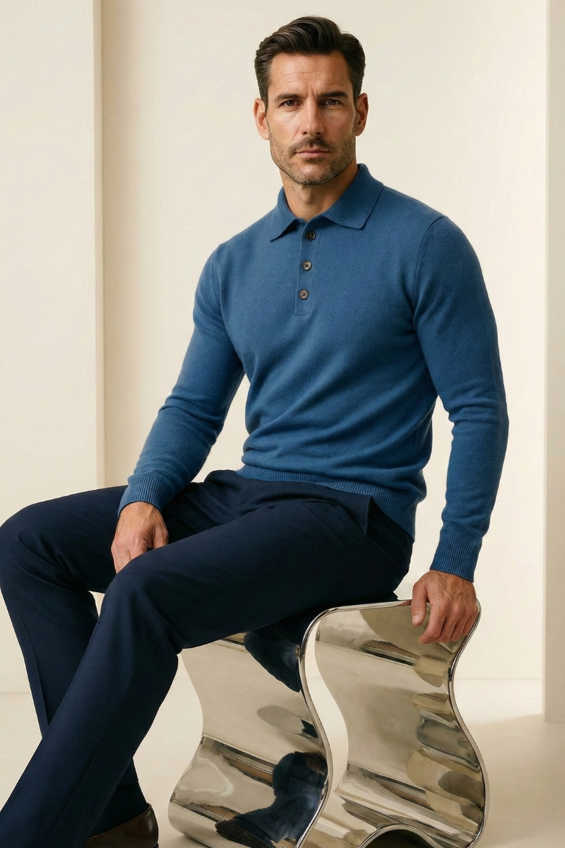 Vittorio Polo Knit Blue