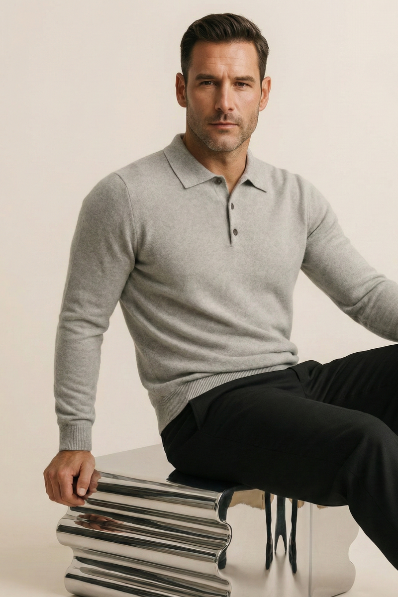 Vittorio Polo Knit Grey