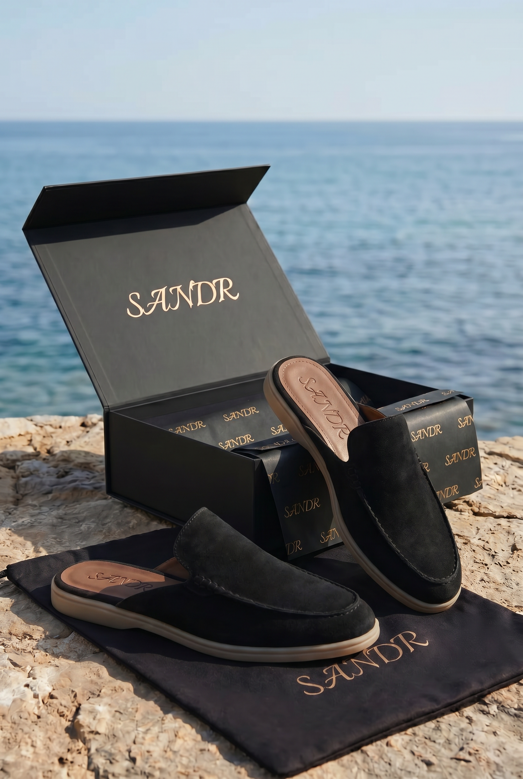 Yacht Suede Mule Black