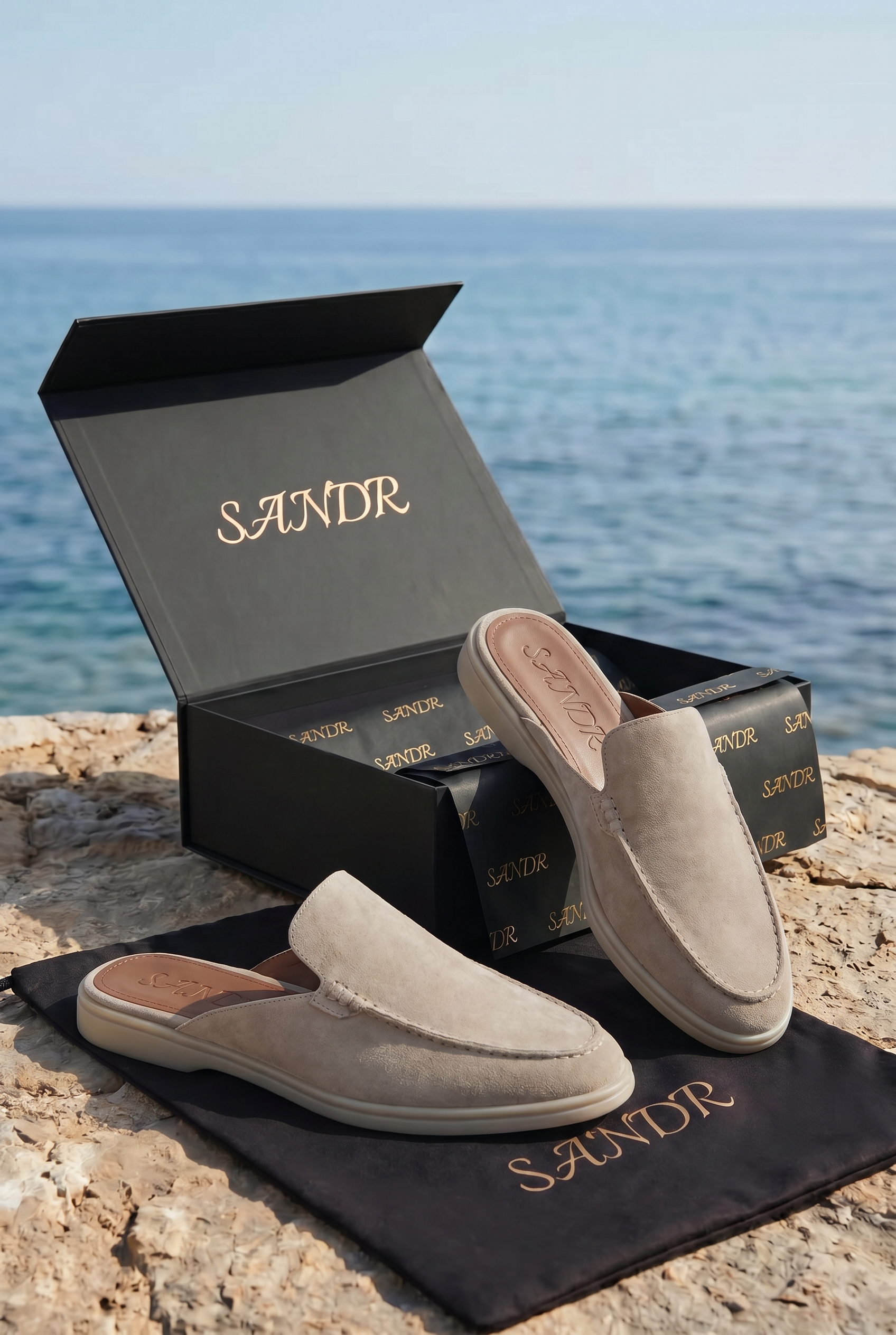 Yacht Suède Mule Light Gray