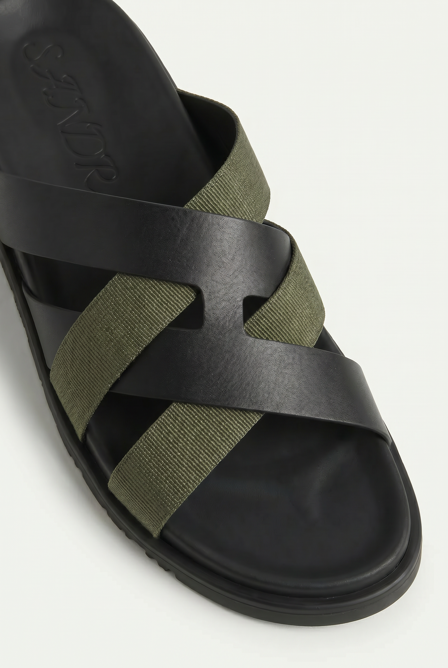 Amalfi Leather Sandal Black Olive