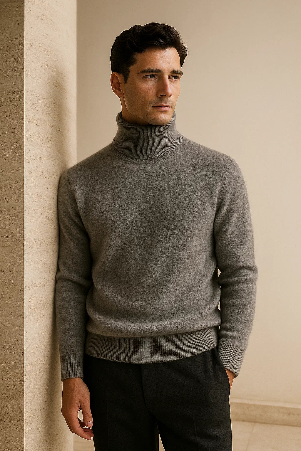 Avenzo Cashmere Turtleneck Grey