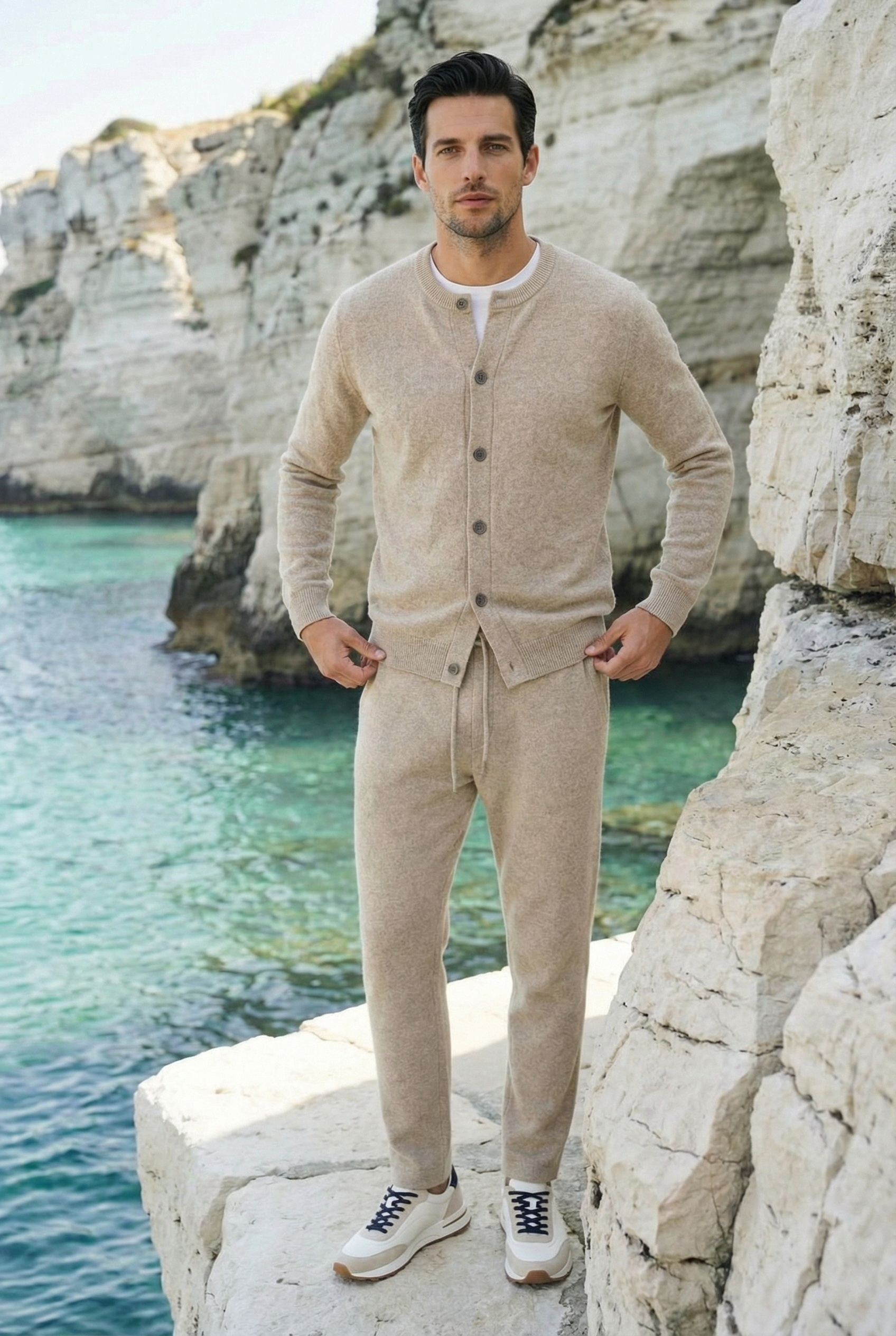 Arlino Buttoned Set Camel