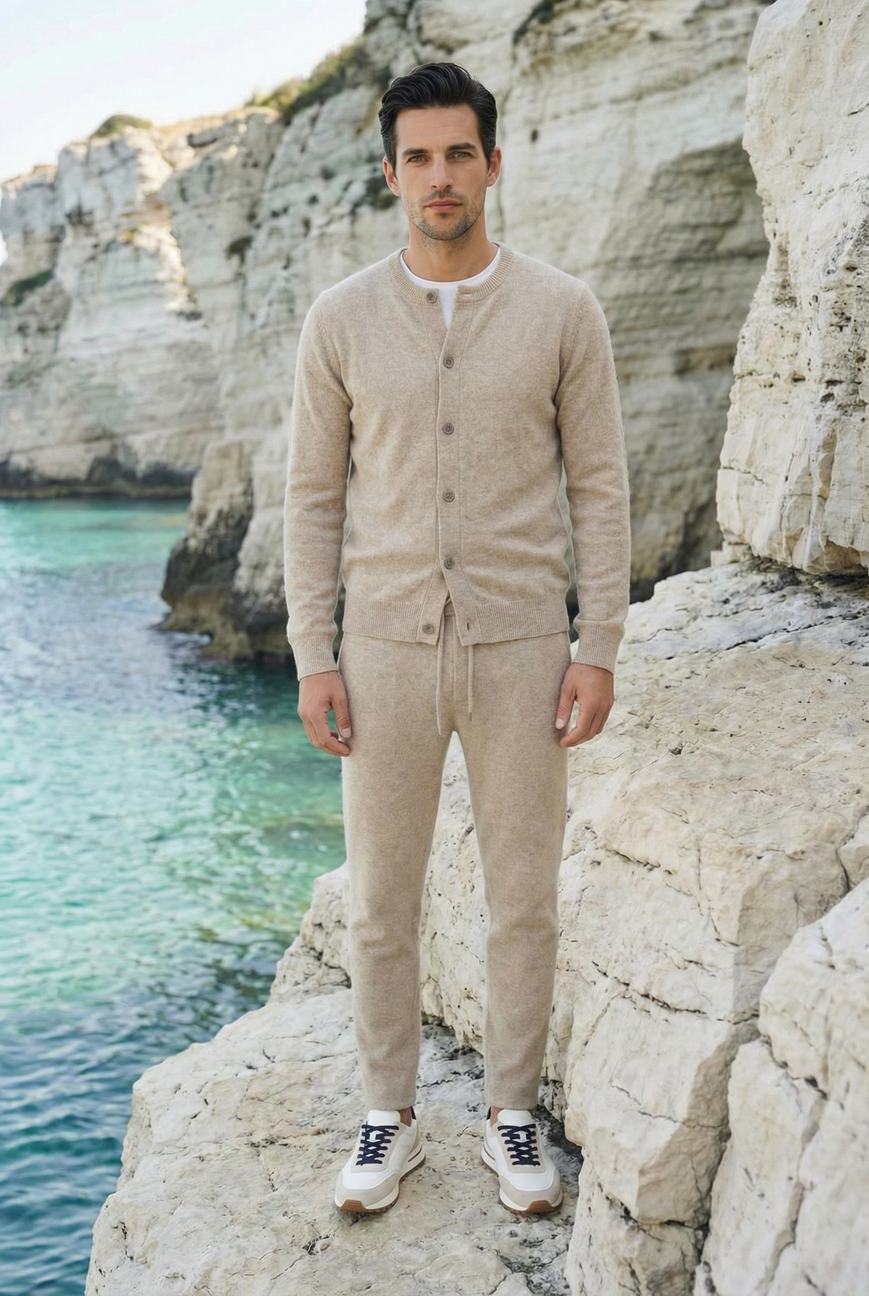 Arlino Buttoned Set Camel