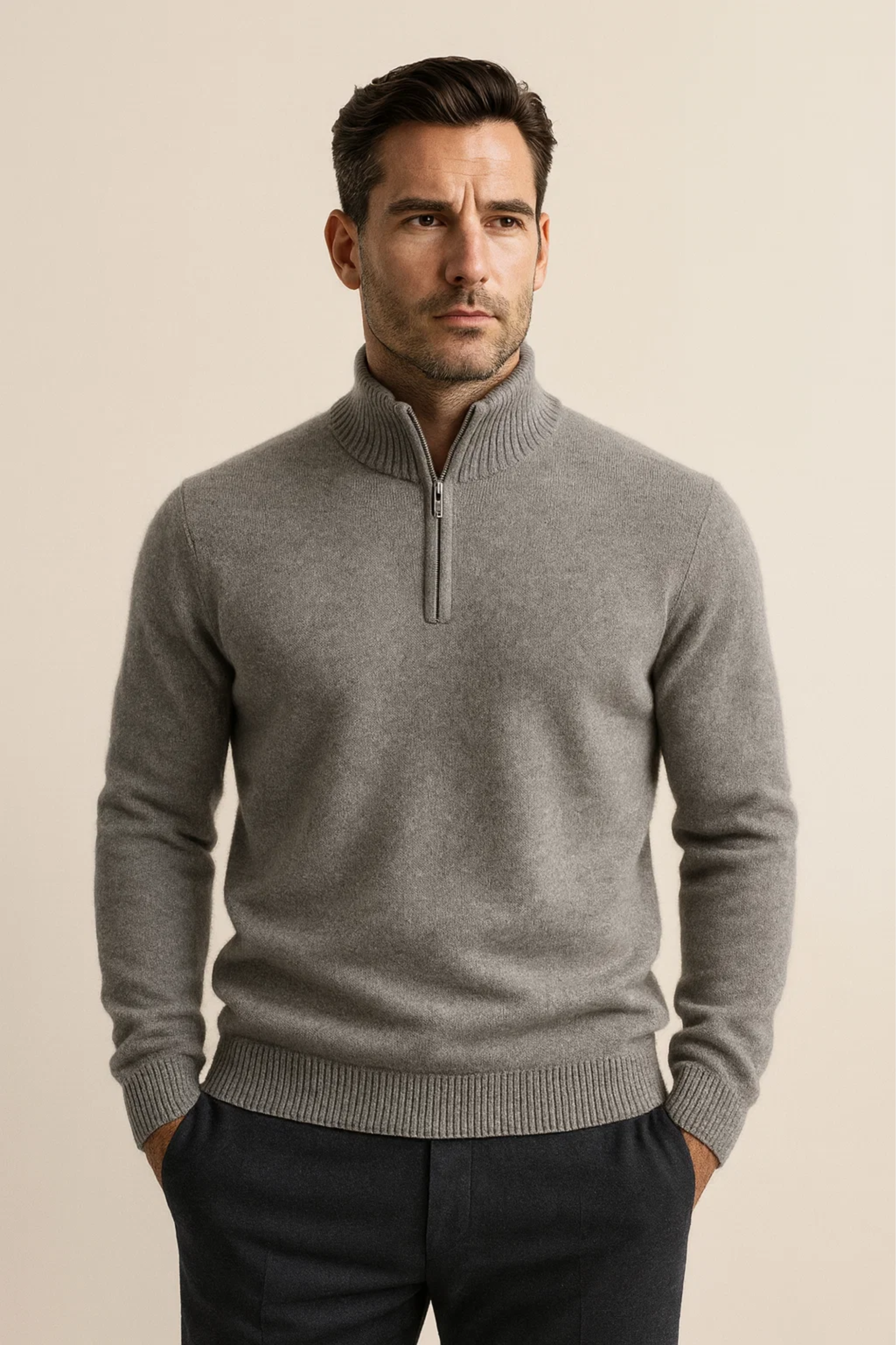 Enrico Half Zip Grey