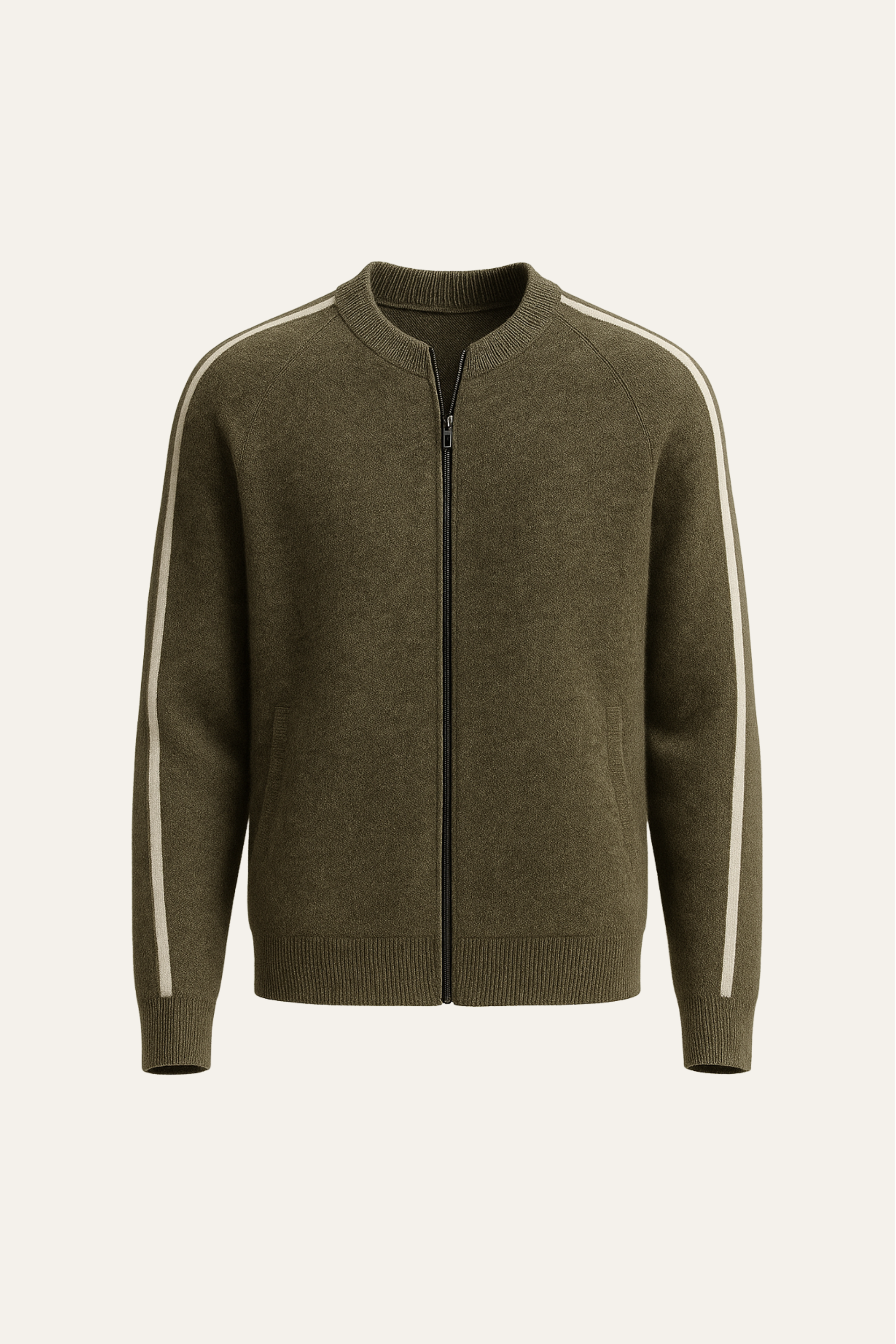 Lorenti Cashmere Zip Knit Olive