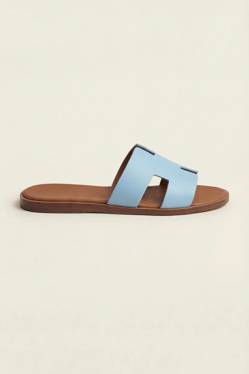 Arezzo Leather Sandal Sky Blue